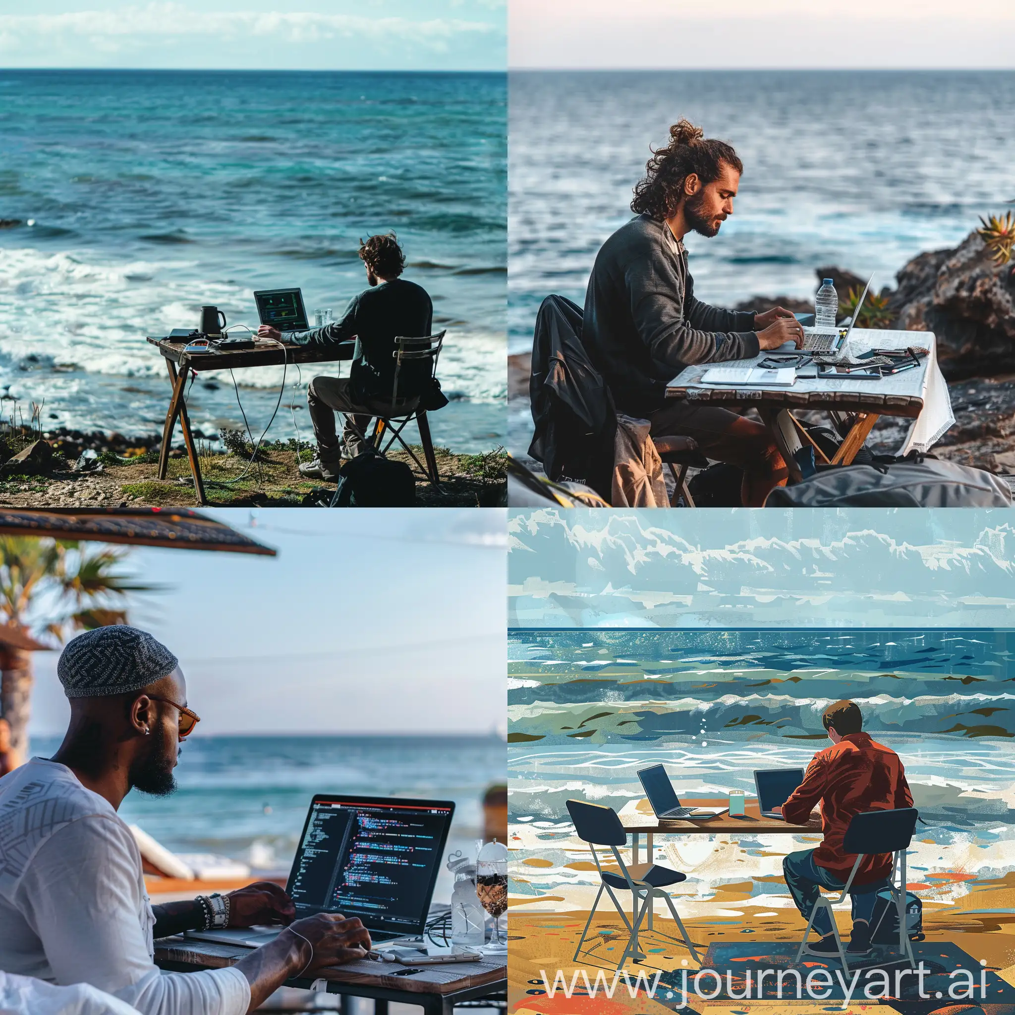 Programmer-Coding-by-the-Ocean