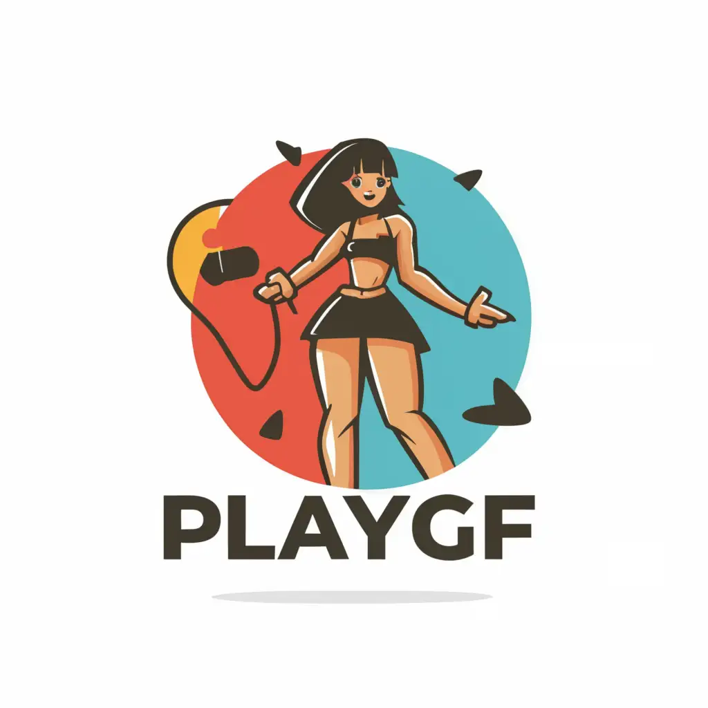 LOGO-Design-For-Playgf-Captivating-Cam-Girl-Concept-with-a-Flirty-Short-Skirt-Twist