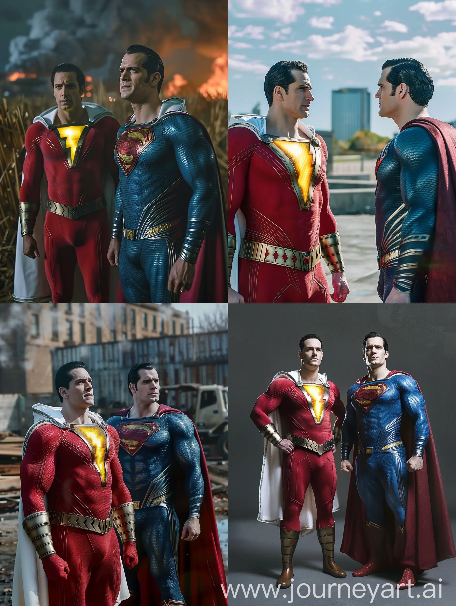 Epic-Showdown-Shazam-vs-Superman-in-Actionpacked-Movie-Scene