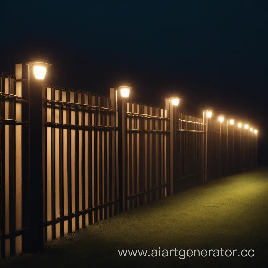 Fence-with-Illuminated-Perimeter-at-Night