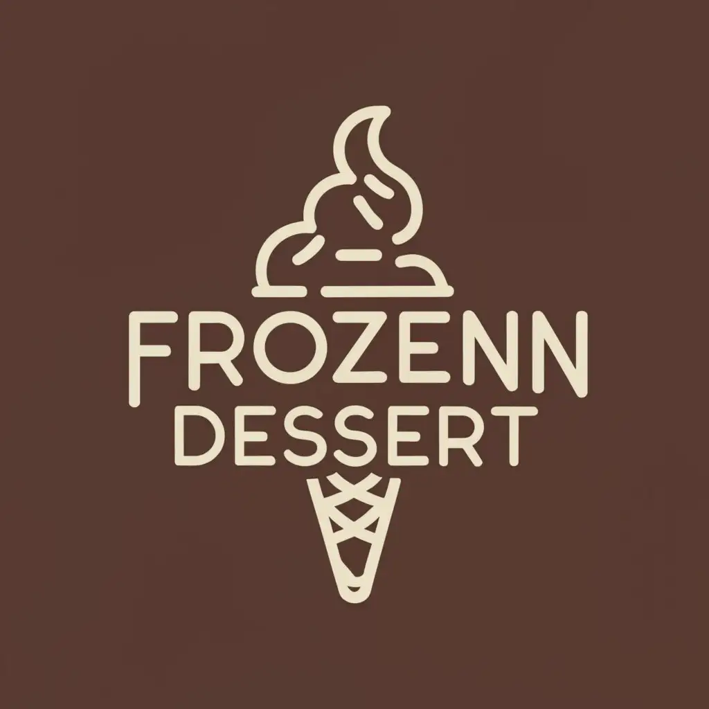 a logo design,with the text "Frozen Dessert", main symbol:Ice cream,Minimalistic,be used in Restaurant industry,clear background