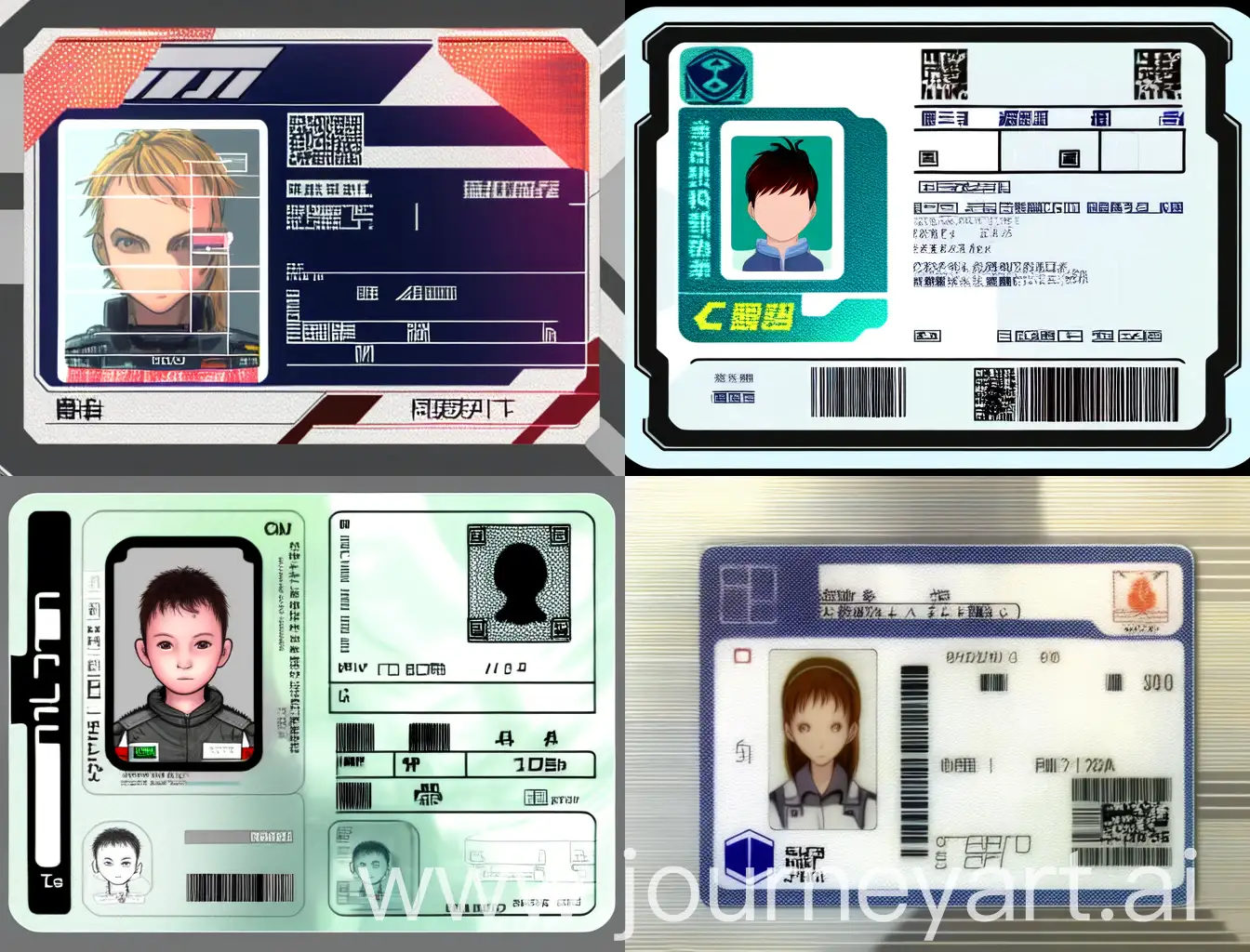 plastic card  in futuristic  frame - child driver's license id