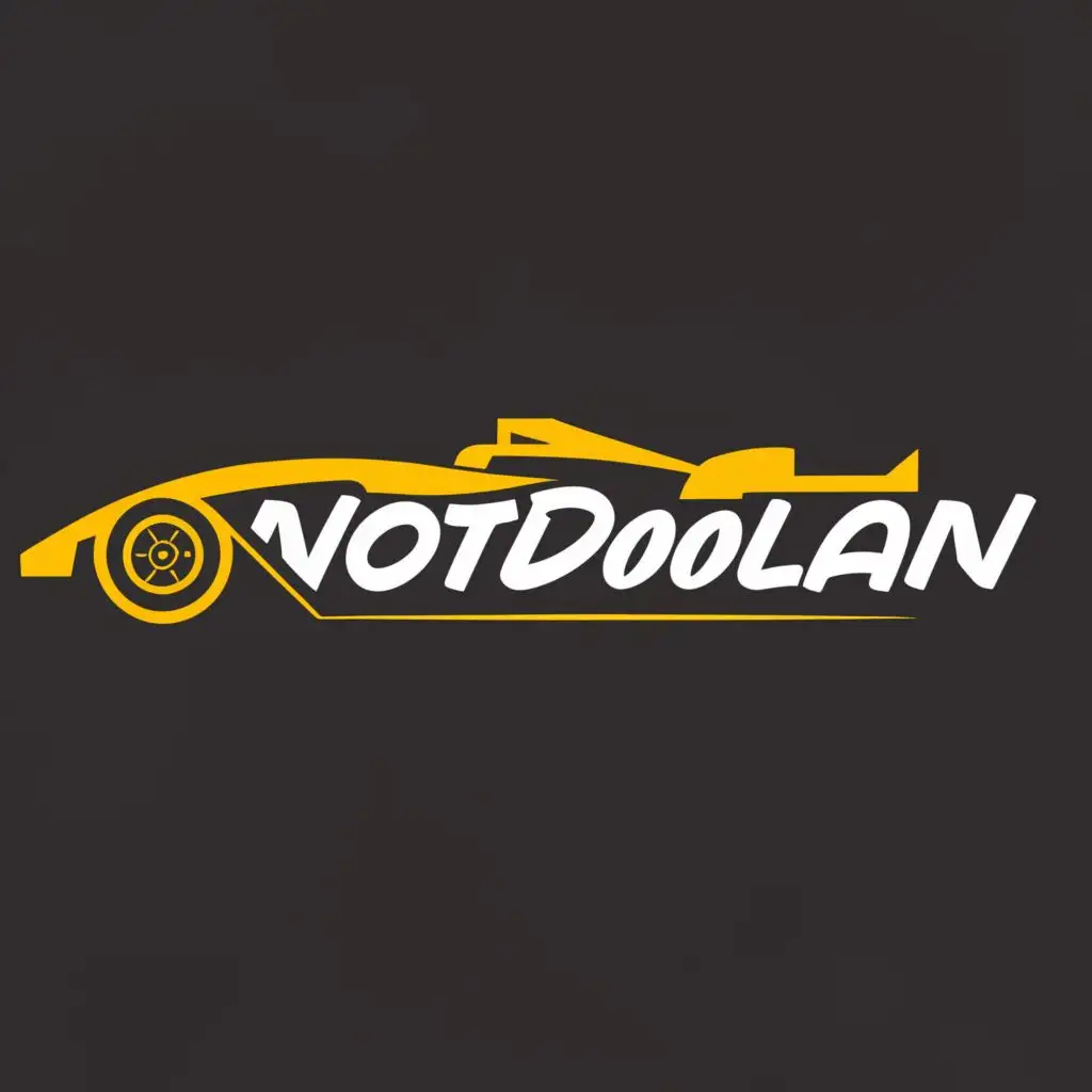 a logo design,with the text "NotDoolan", main symbol:Formua 1 car,Moderate,be used in Entertainment industry,clear background. Make it more compact using only initials N and D
