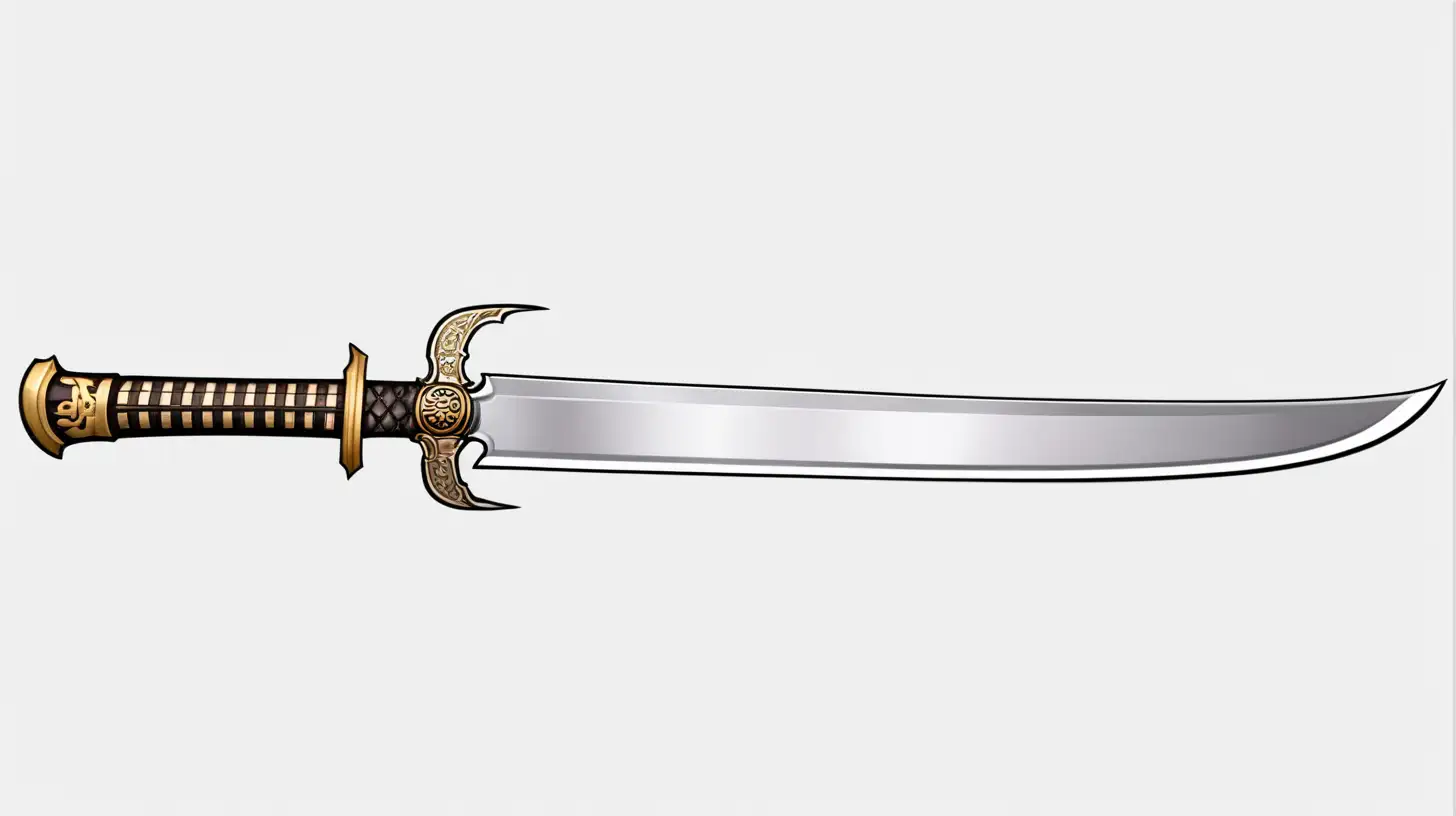 a horizontal sword blade, ancient china, vector, transparent background, no hilt