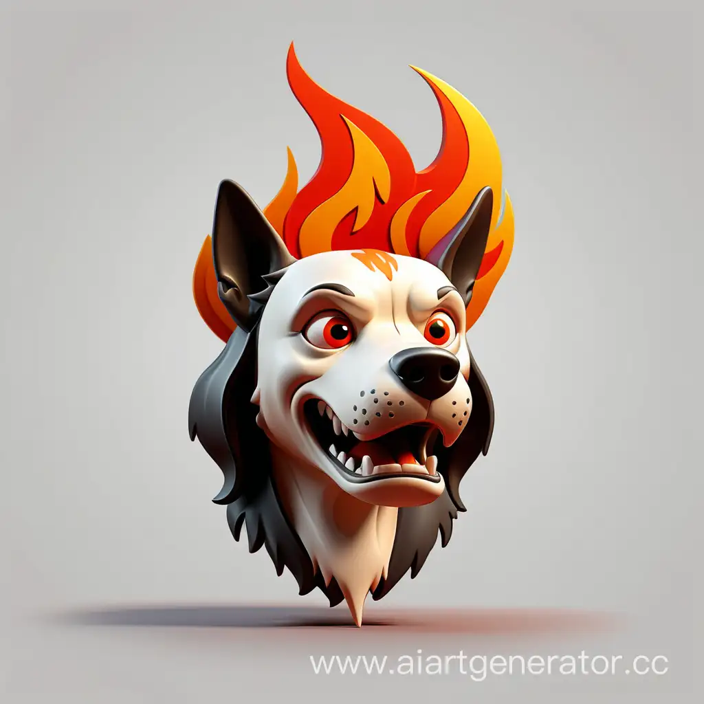 Simple logo of a 3D fire dog..