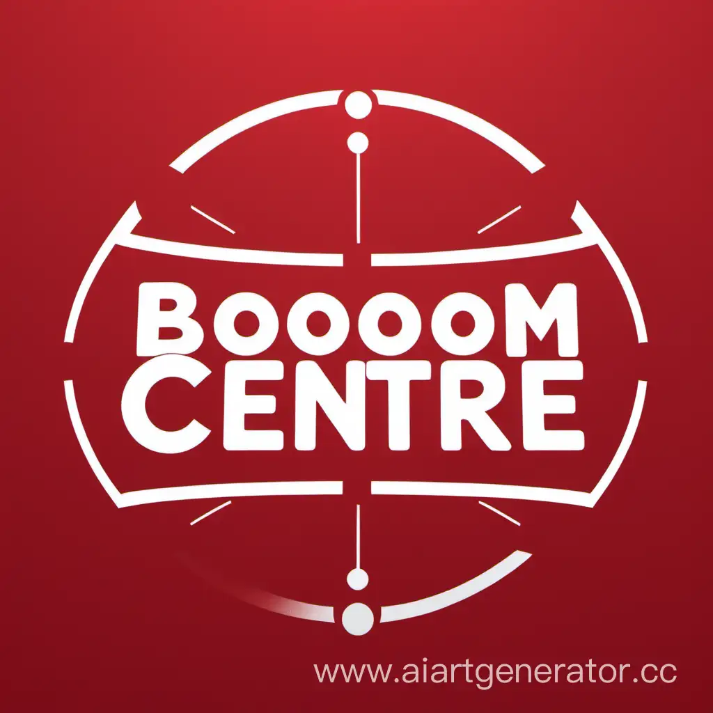 сгенерируй логотип для центра английского языка в красно белой гамме с названием центра " Boom Centre"