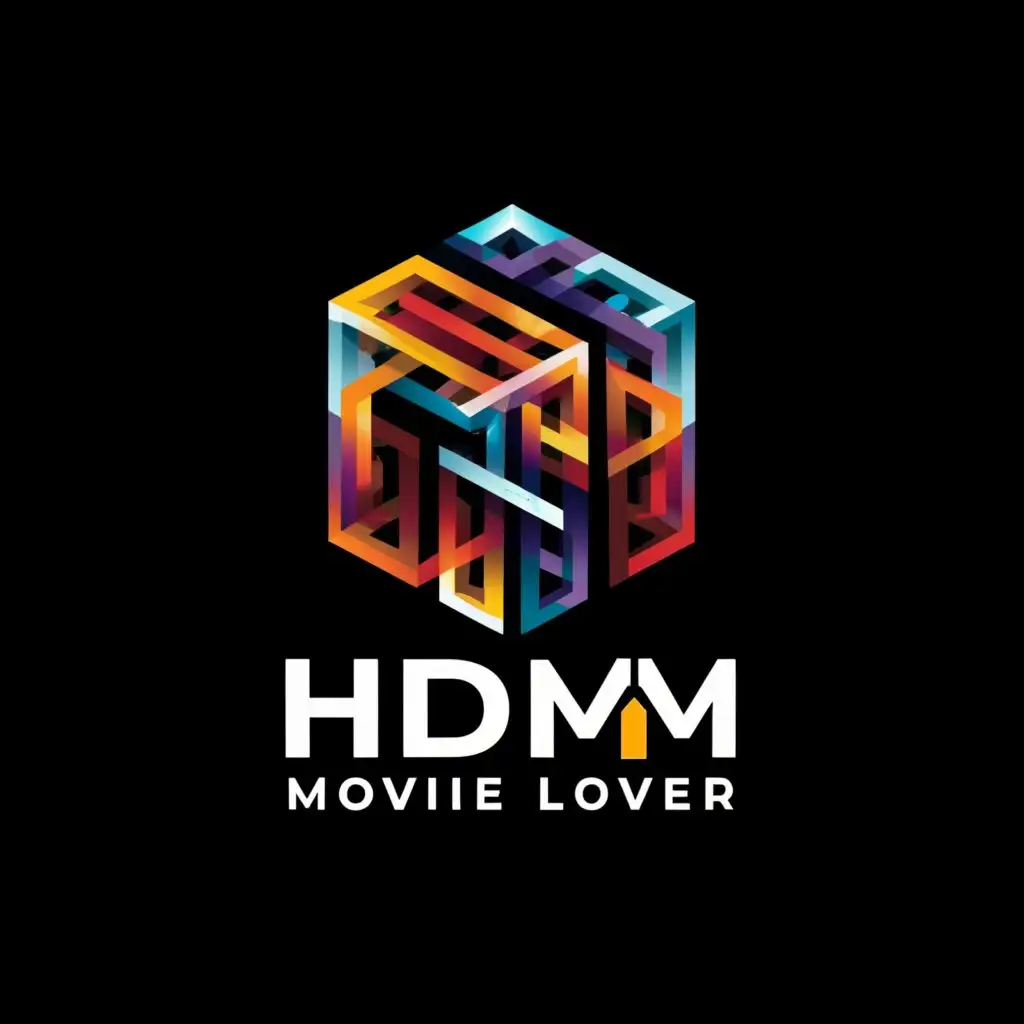 a logo design,with the text "HDM MOVIE LOVER", main symbol:Square ,Moderate,be used in Entertainment industry,clear background
