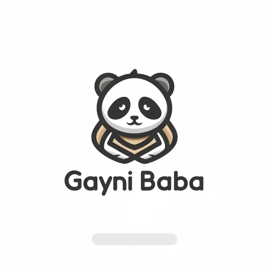 a logo design,with the text "Gayni Baba", main symbol:old panda,Minimalistic,clear background