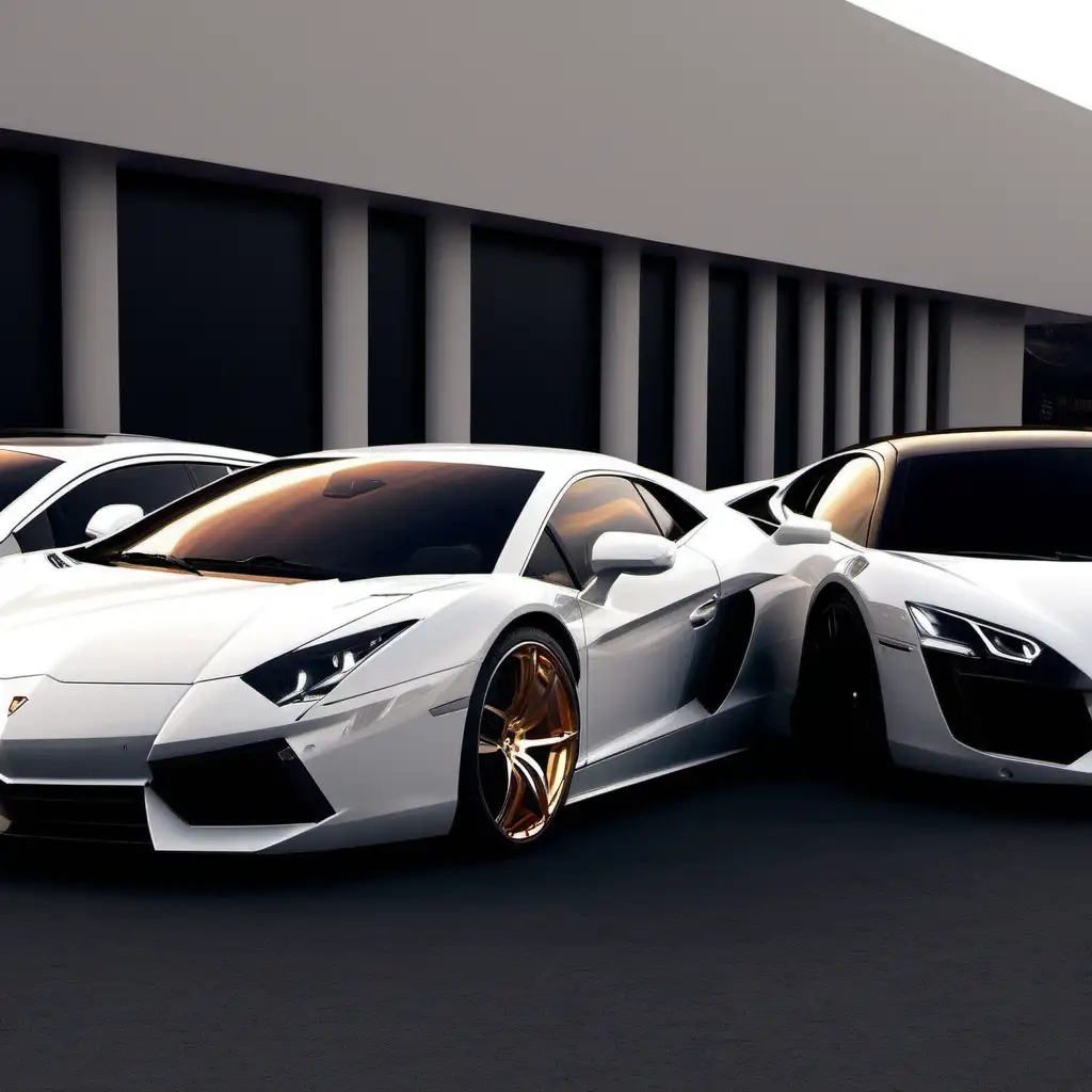 Opulent Mansion & Lamborghini Aventador, Luxe Lifestyle Showcase, AI Art  Generator