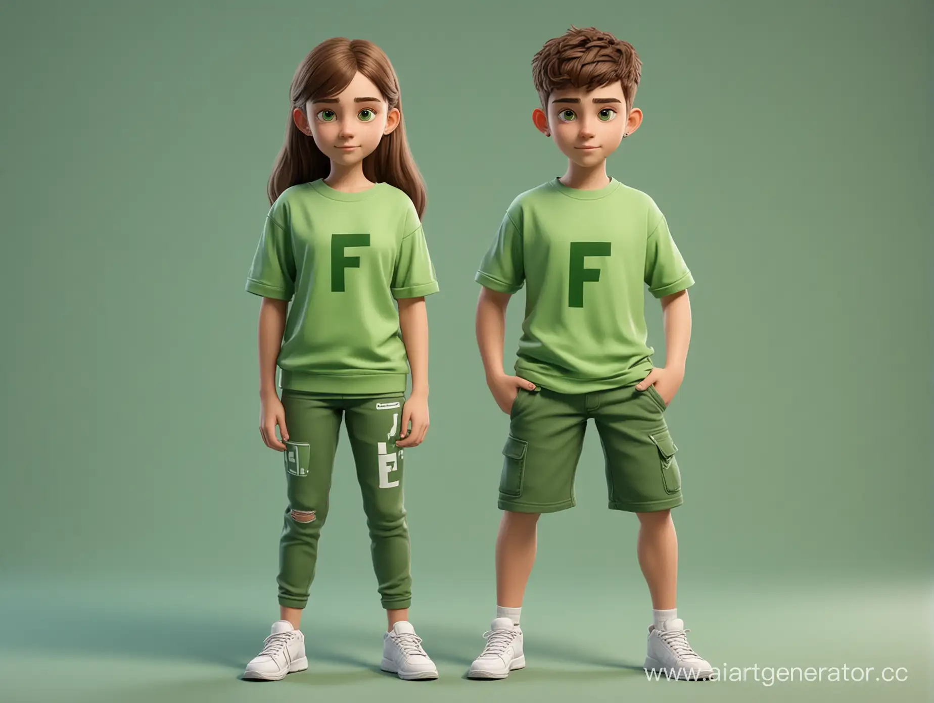 Cartoonish-Teenage-Siblings-with-Green-Tones-Brother-F-and-Sister-L