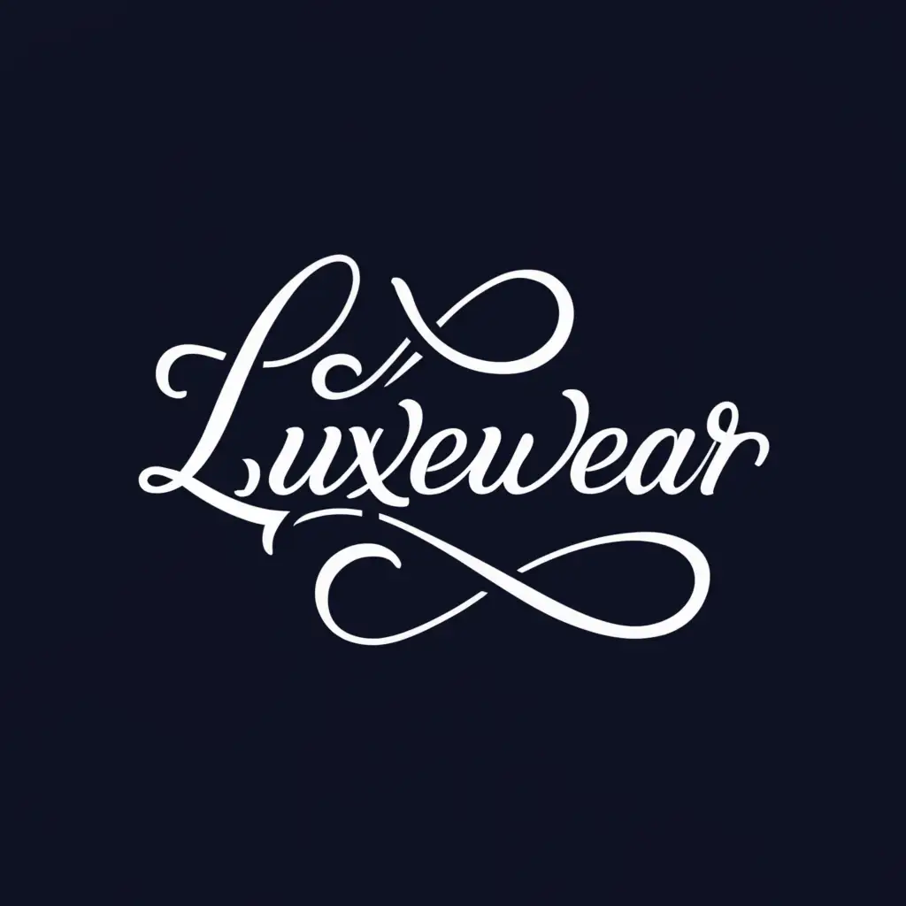 a logo design,with the text "luxewear", main symbol:the name should have a dark blue shadow around the letters and should be in cursive style then a white background,Moderate,clear background