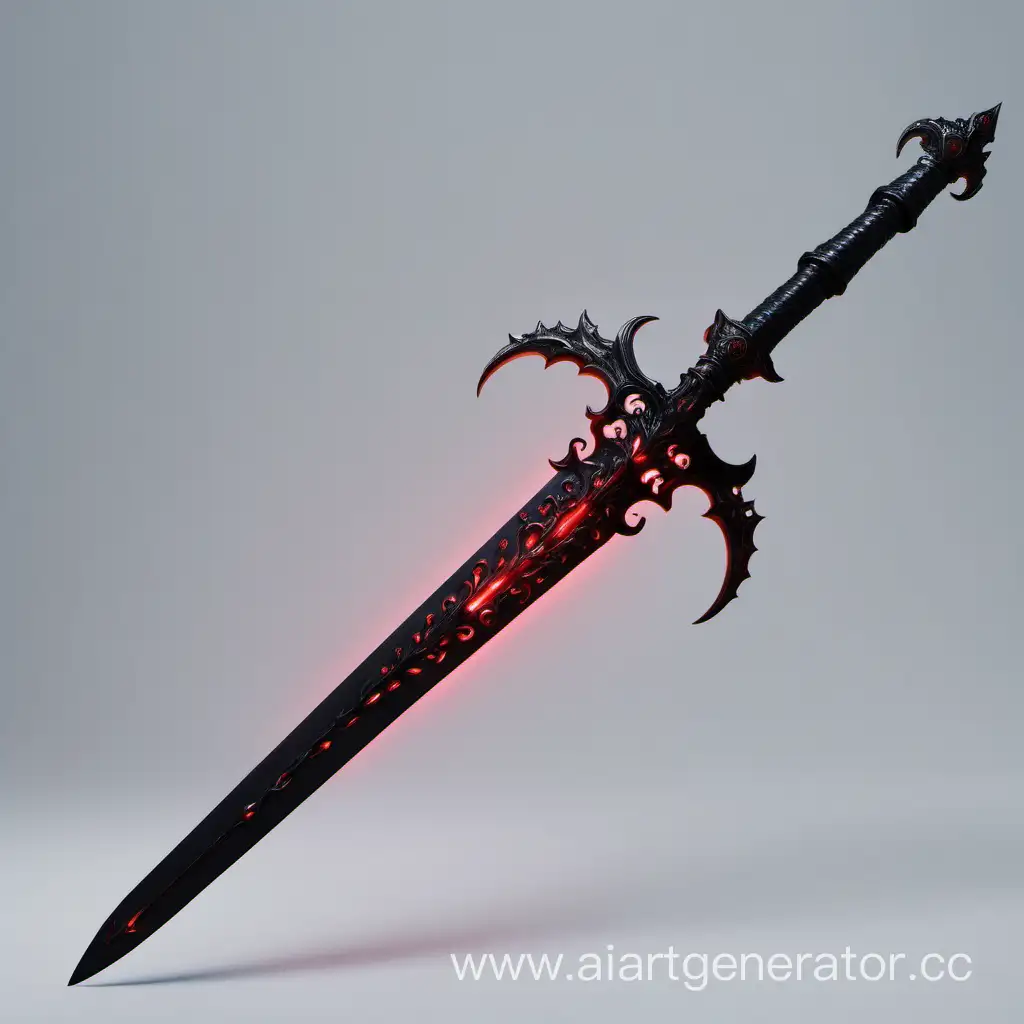 Sleek-Black-OneHanded-Sword-with-Fiery-Red-Glow-Fantasy-Weapon-Art