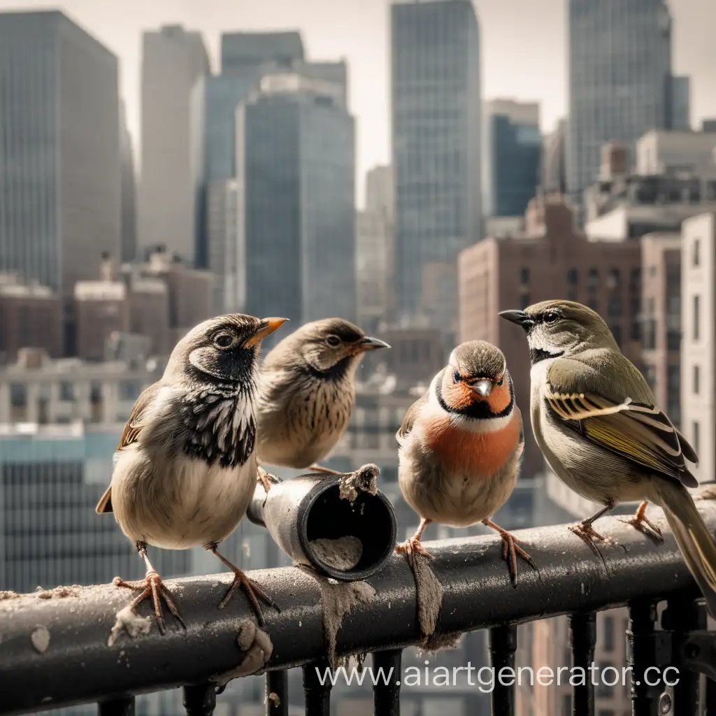 Urban-Scene-with-Mischievous-Birds