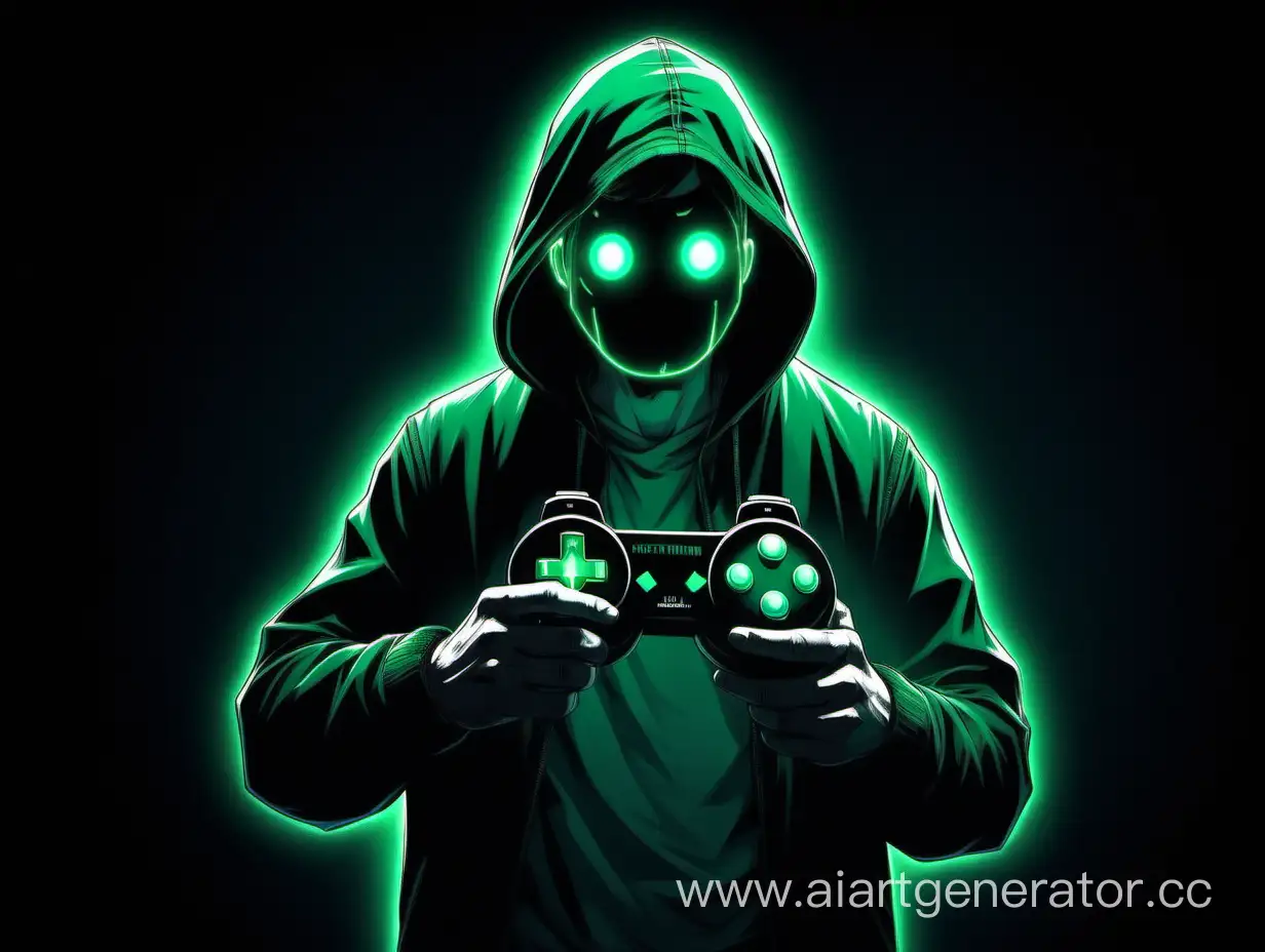 Enigmatic-Figure-with-Stern-Confidence-Holds-Joystick-Amidst-Mysterious-Green-Glow