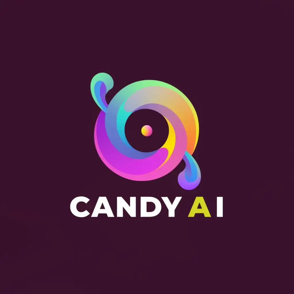 a logo design,with the text "Candy AI", main symbol:Full of a sense of technology, simple, clear, natural lines, highlighting the theme of artificial intelligence, with a white background. Keep it simple, use no more than 3 colors, not too complicated.,Moderate,be used in Internet industry,clear background