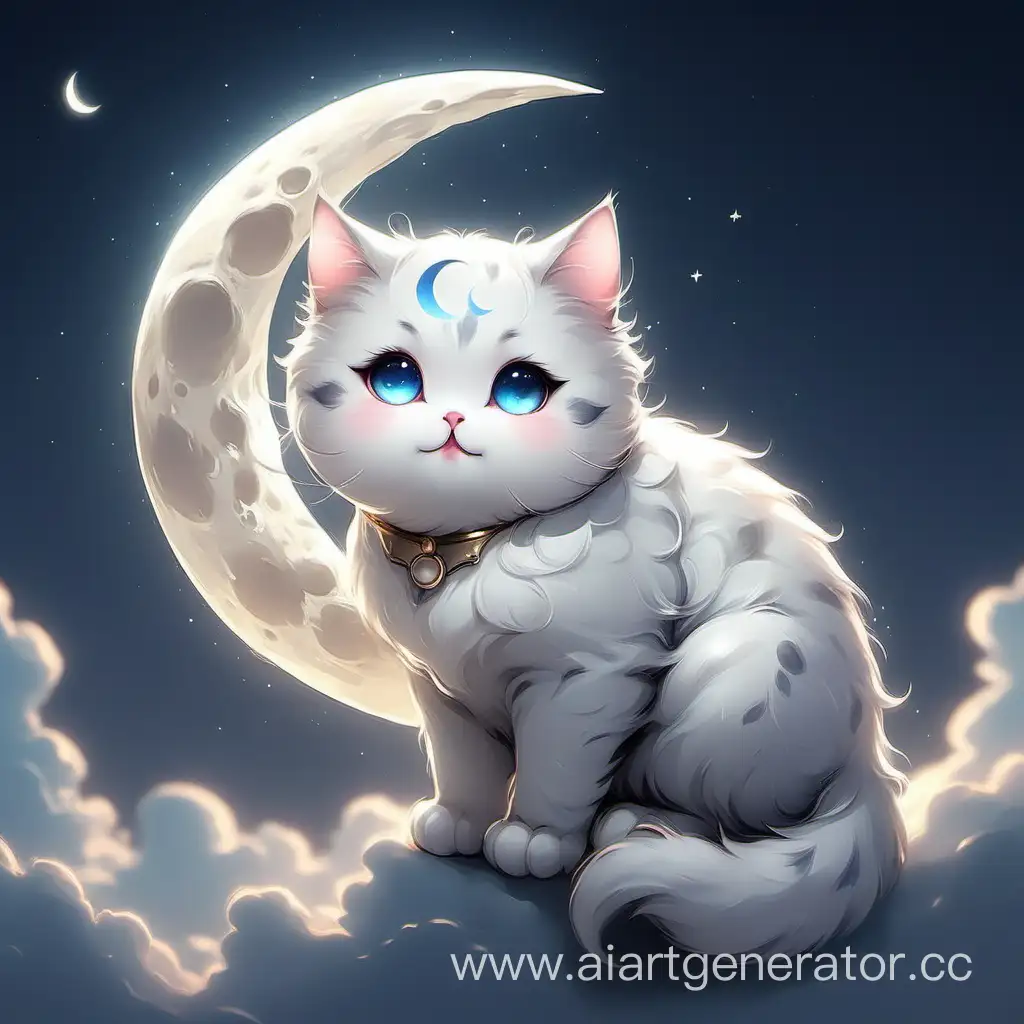 Очень милый лунный котик
