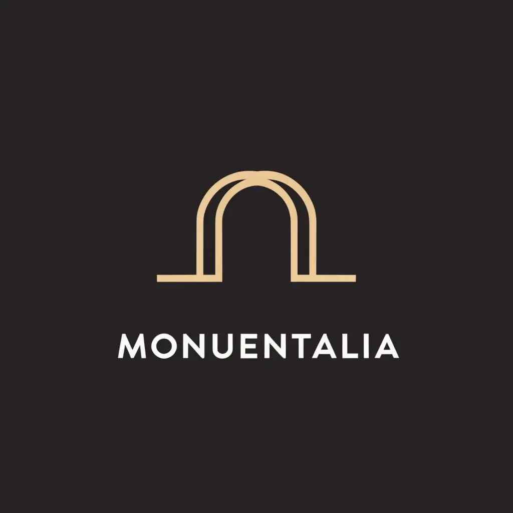 a logo design,with the text "Monumentalia", main symbol:Archway Infinity Continues,Minimalistic,clear background