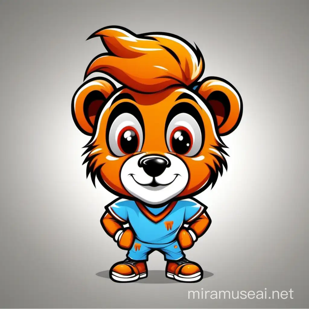 Colorful Mascot Cartoon Character on Solid Background