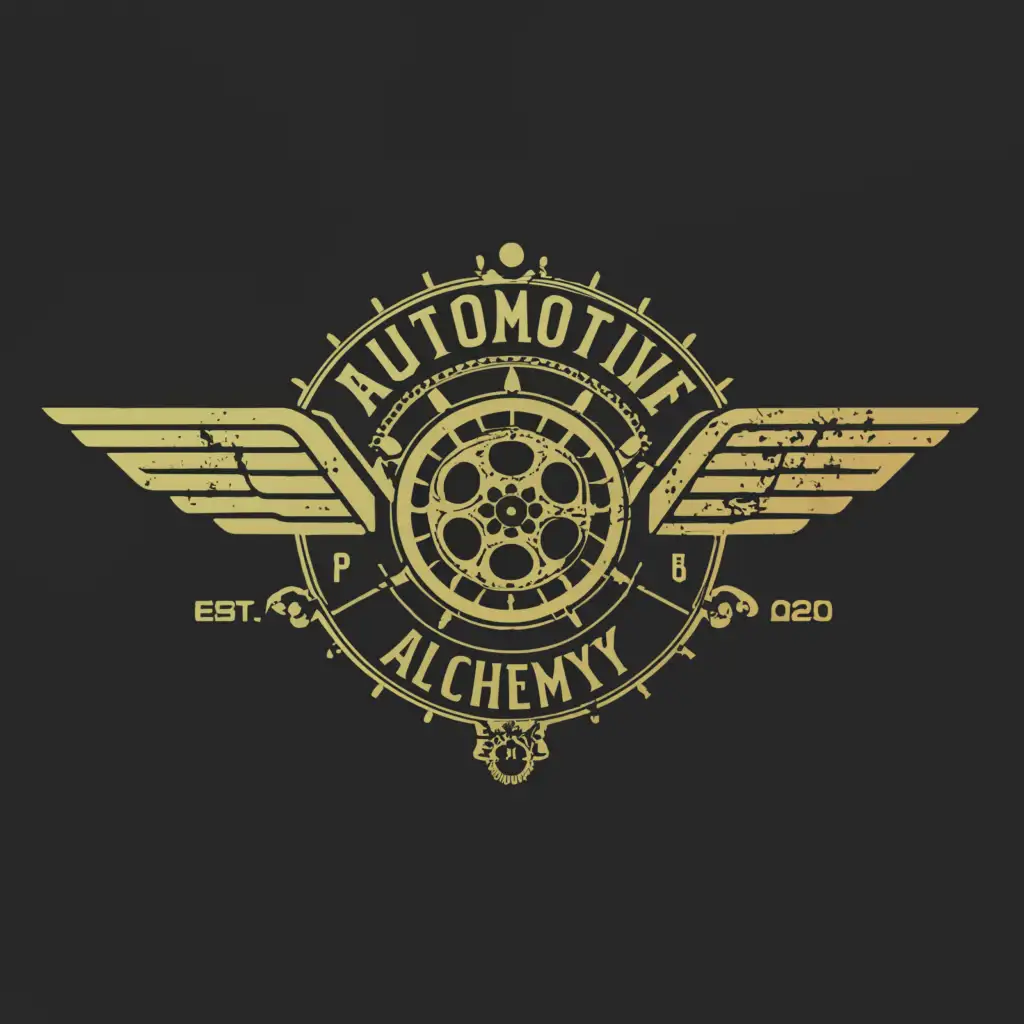 a logo design,with the text "Automotive Alchemy", main symbol:vehicle,Moderate,be used in Automotive industry,clear background