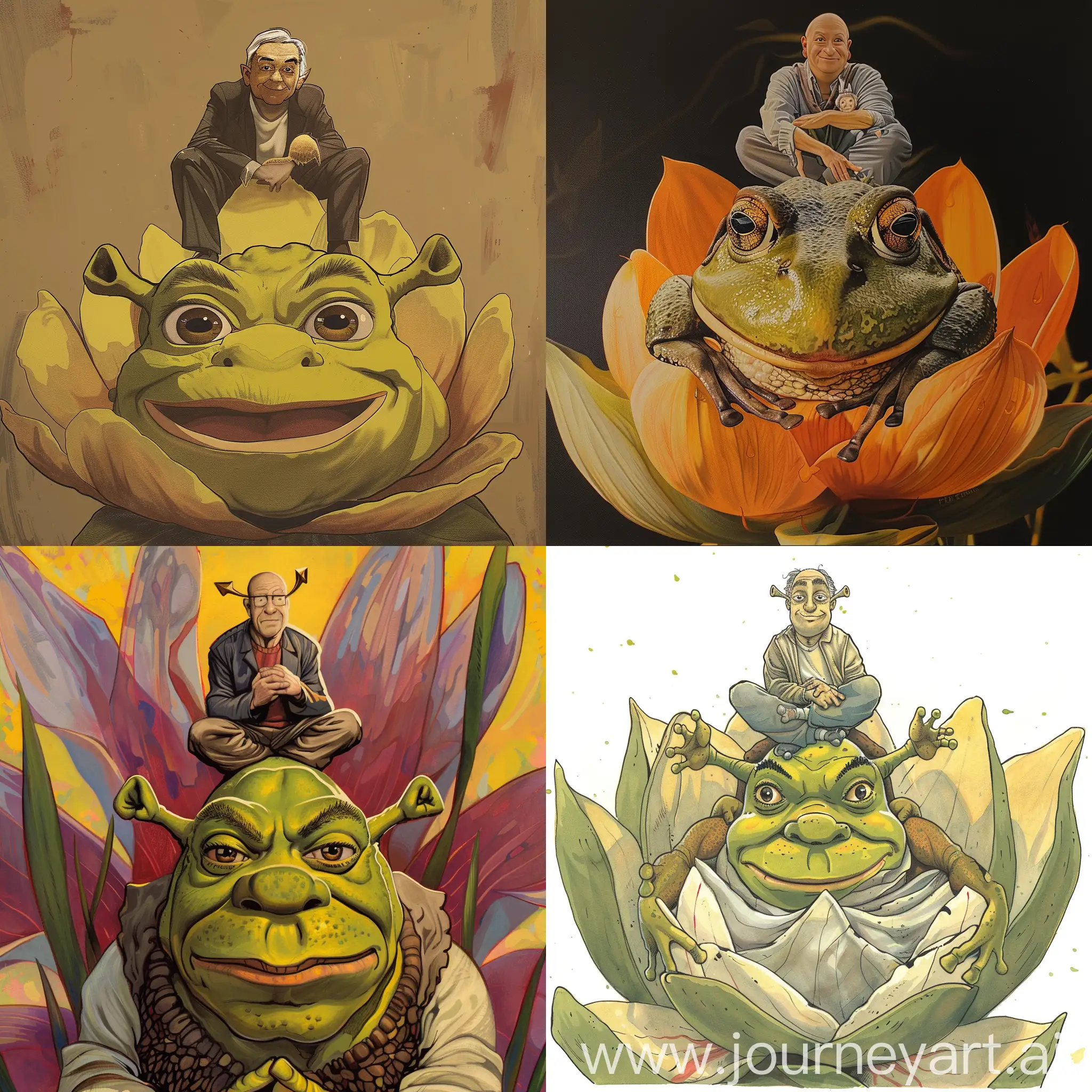 ShrekLike-Frog-with-Barry-B-Benson-Sitting-on-Flower