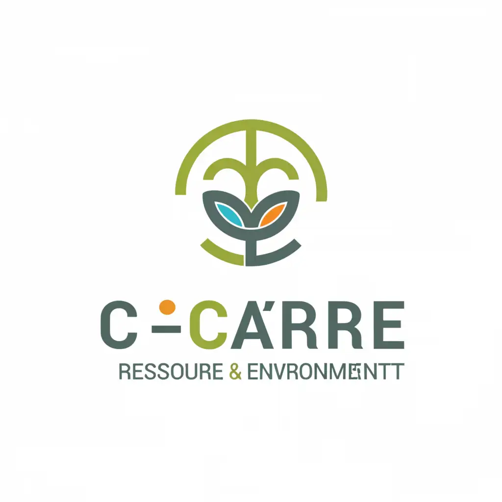 a logo design,with the text "Climate Change And Resource Environment", main symbol:C-CARE, urban, tree, water, mountain,Moderate,be used in Education industry,clear background