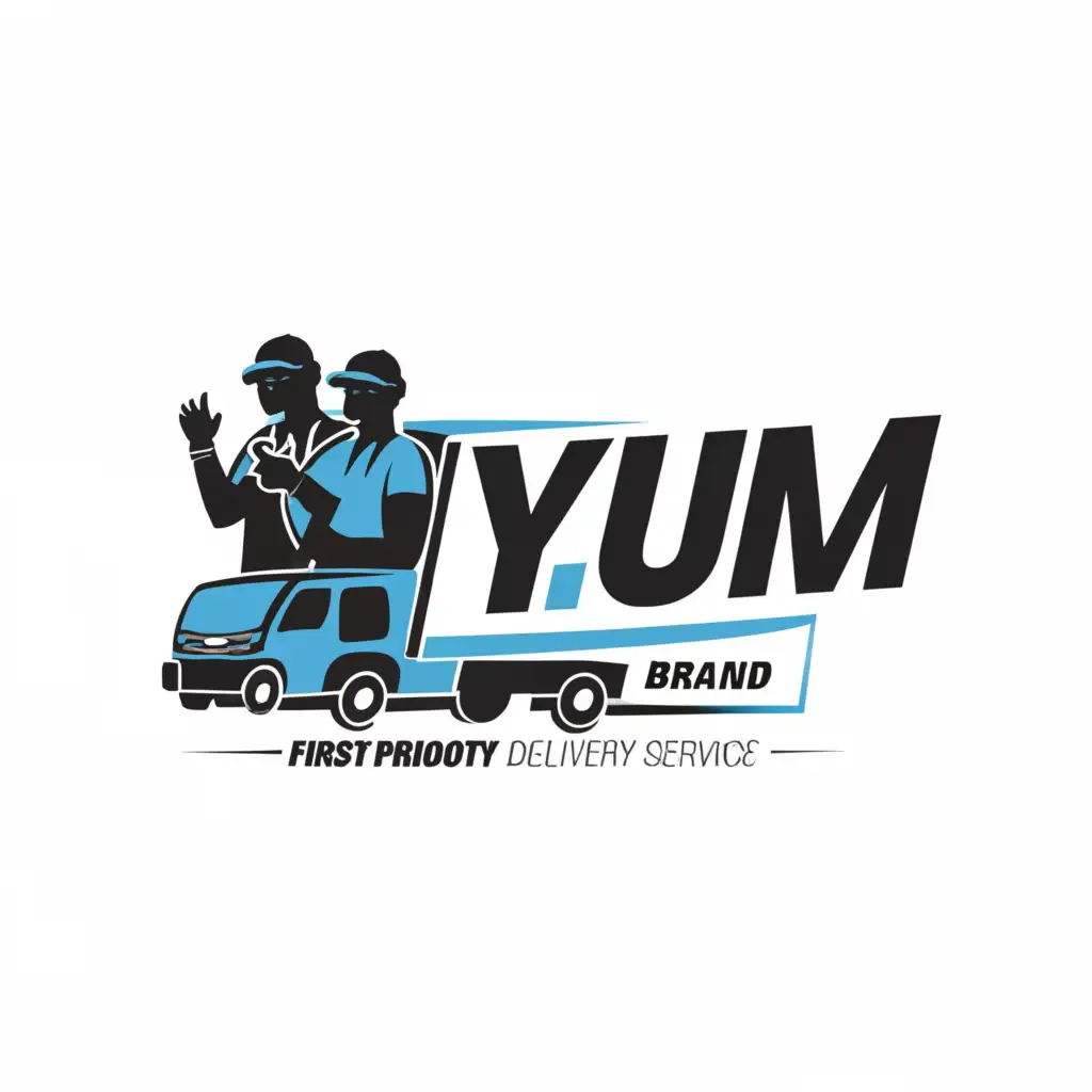 LOGO-Design-For-YUM-brand-Dynamic-Delivery-Duo-in-Black-and-Blue