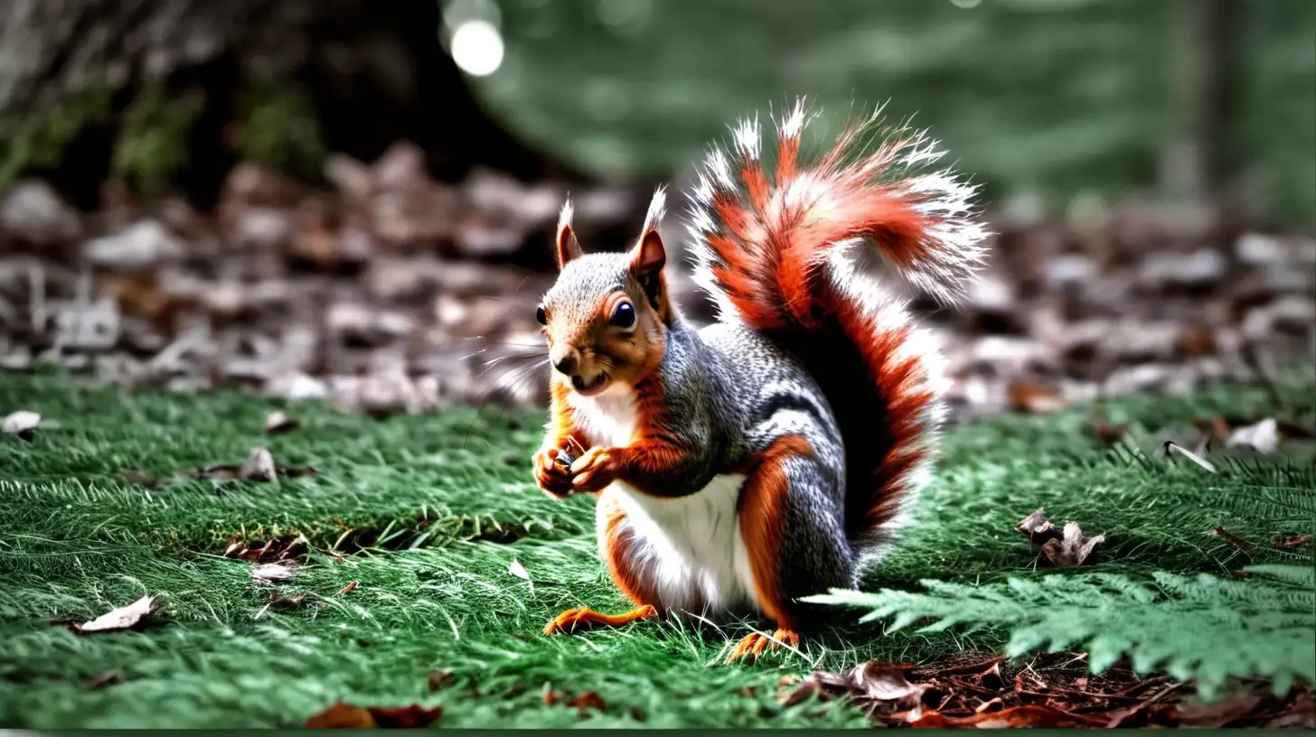 Curious Squirrel Exploring the Enchanting Forest