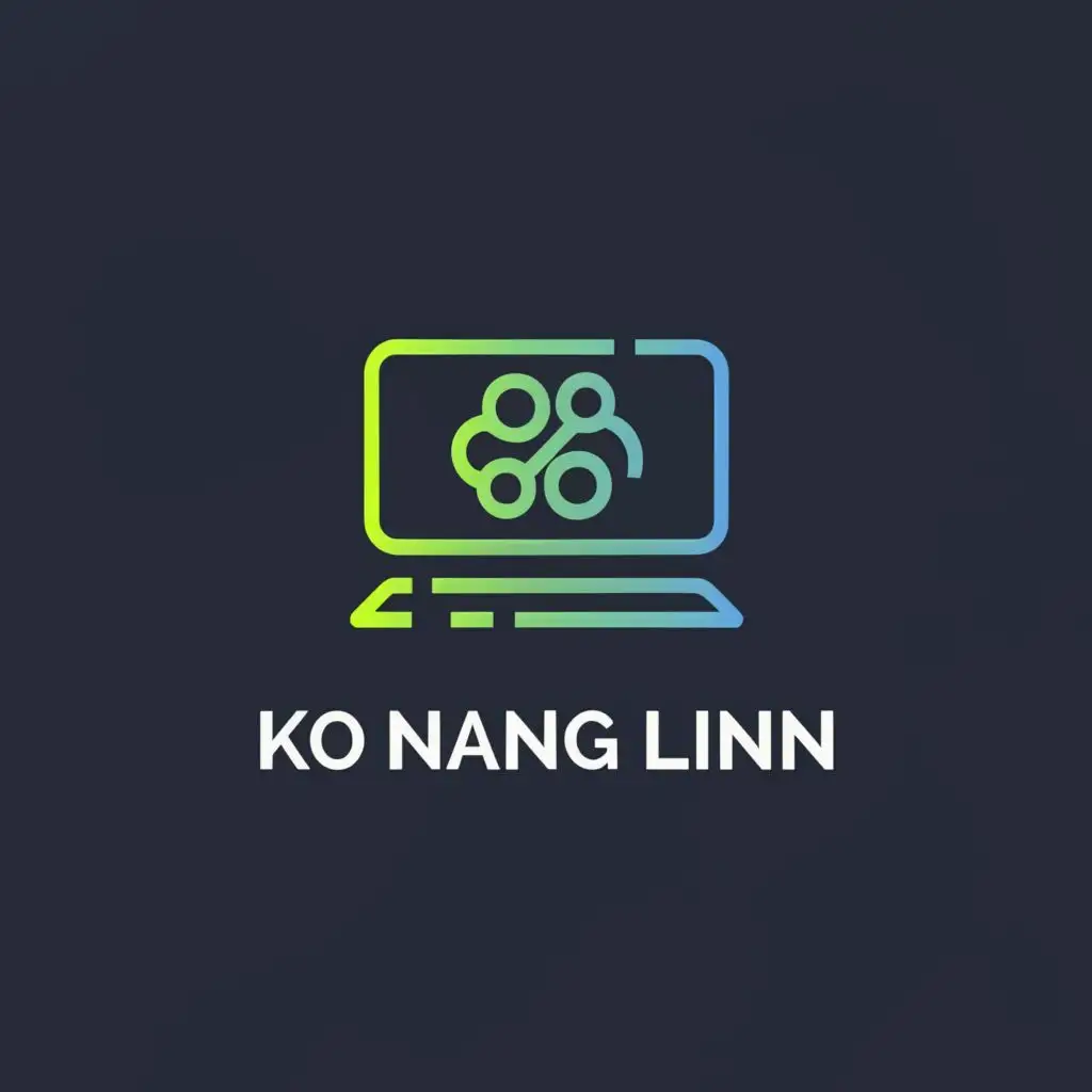 a logo design,with the text "Ko Naing Linn", main symbol:Laptop,Moderate,be used in Technology industry,clear background