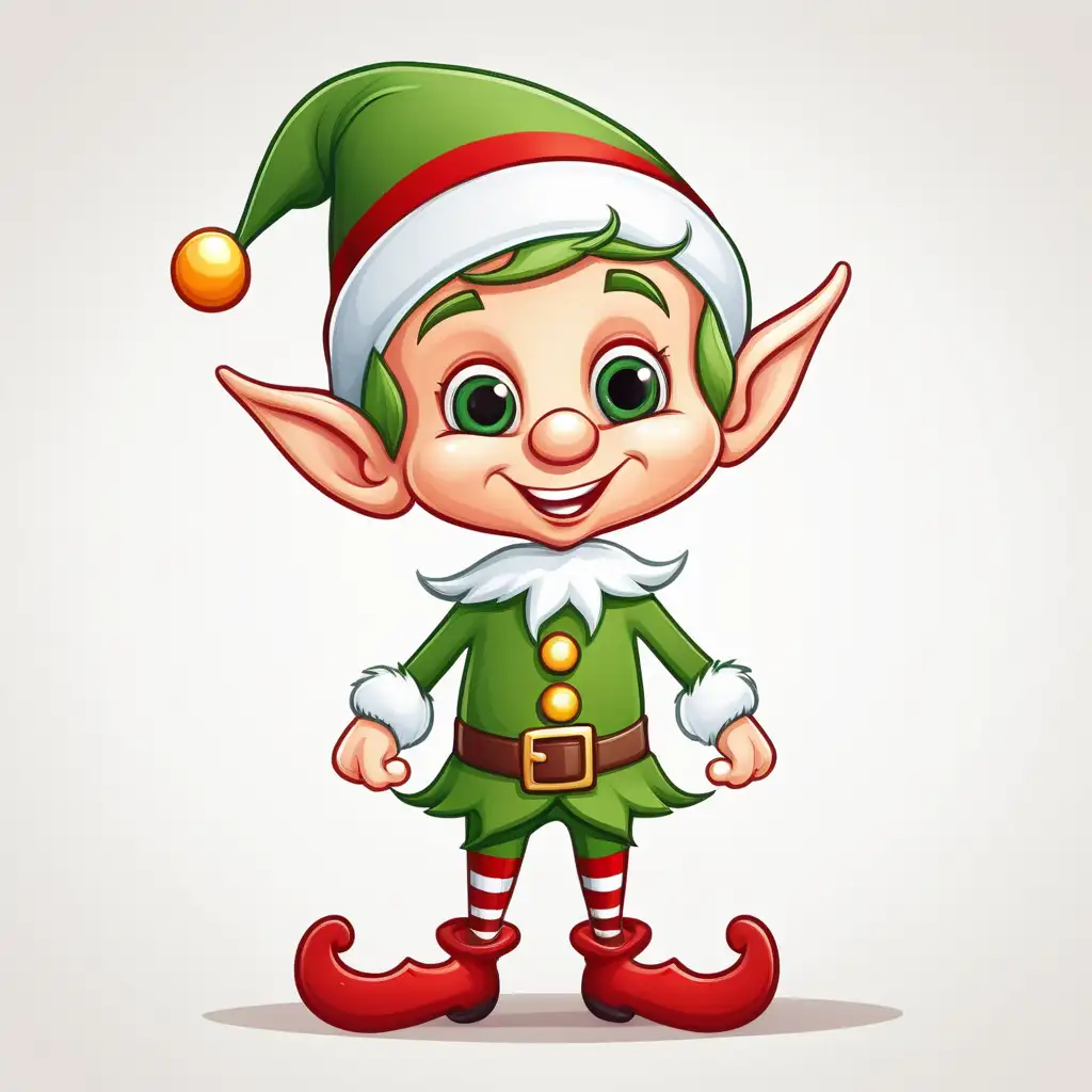 Cheerful Cartoon Christmas Elf Spreading Holiday Joy