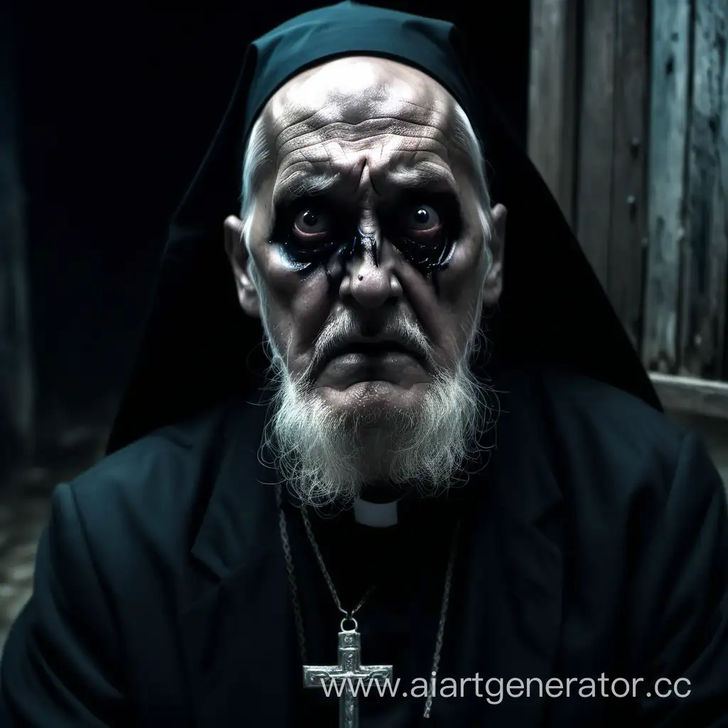 Eerie-Scene-Old-Orthodox-Priest-Enthralled-by-Terrifying-Horror-Film