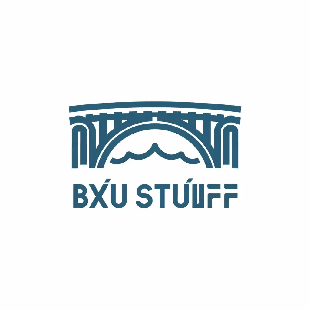 a logo design,with the text "Bxu stuff", main symbol:Magsaysay bridge,Moderate,be used in Retail industry,clear background