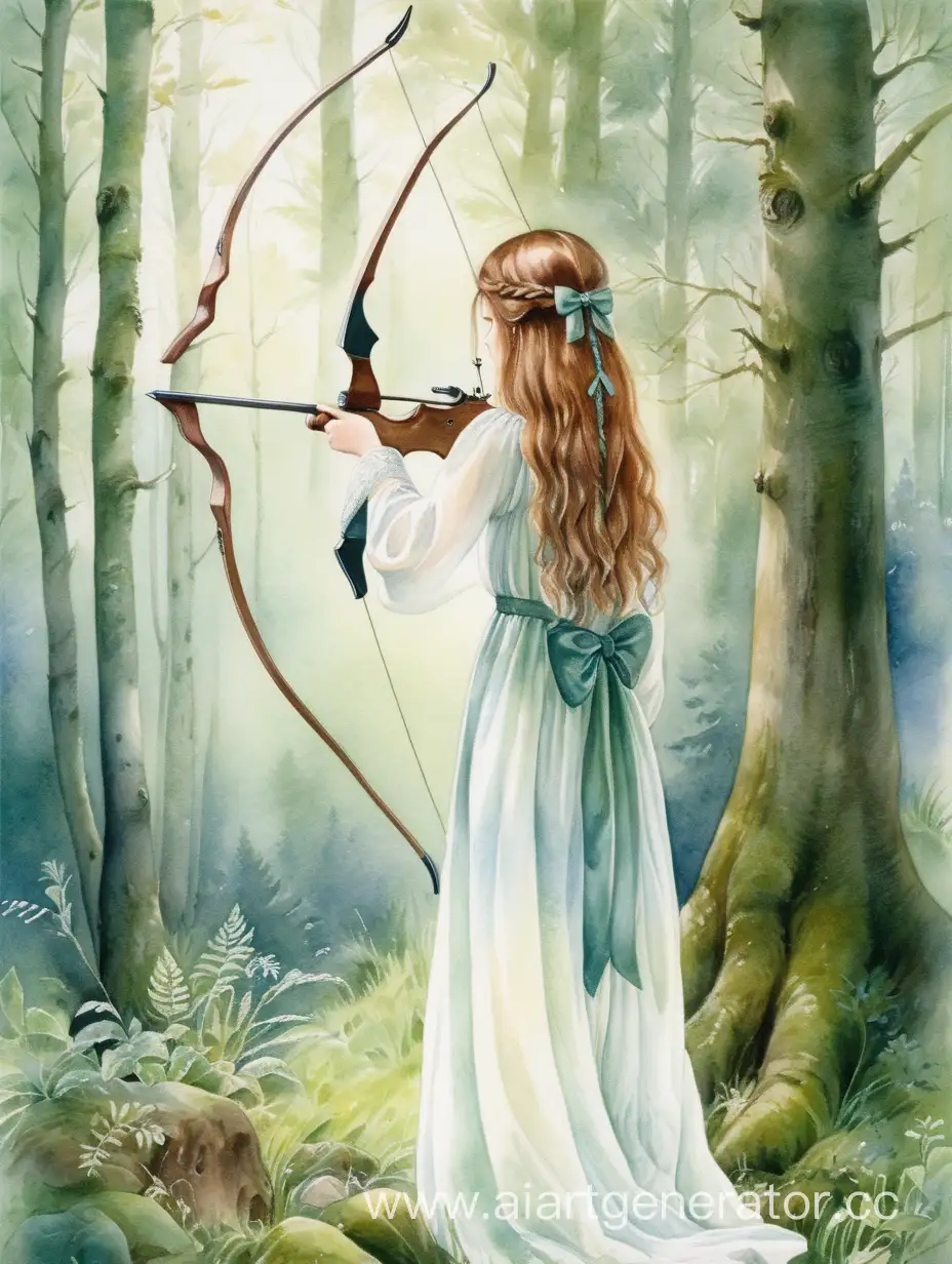Slavic-Girl-Archer-in-Enchanted-Forest-Ethereal-Watercolor-Art