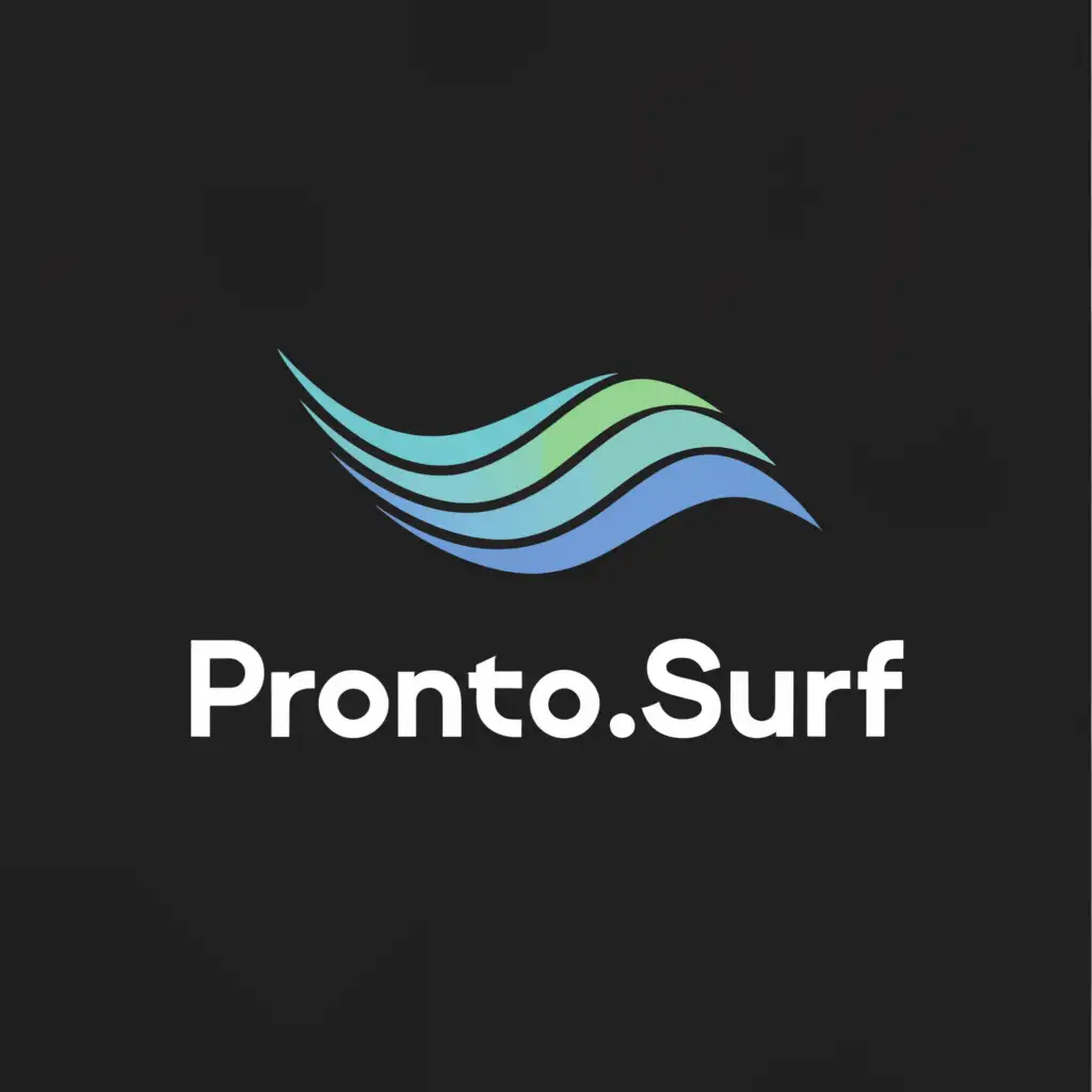 a logo design,with the text "Pronto.surf", main symbol:wave,Moderate,be used in Internet industry,clear background