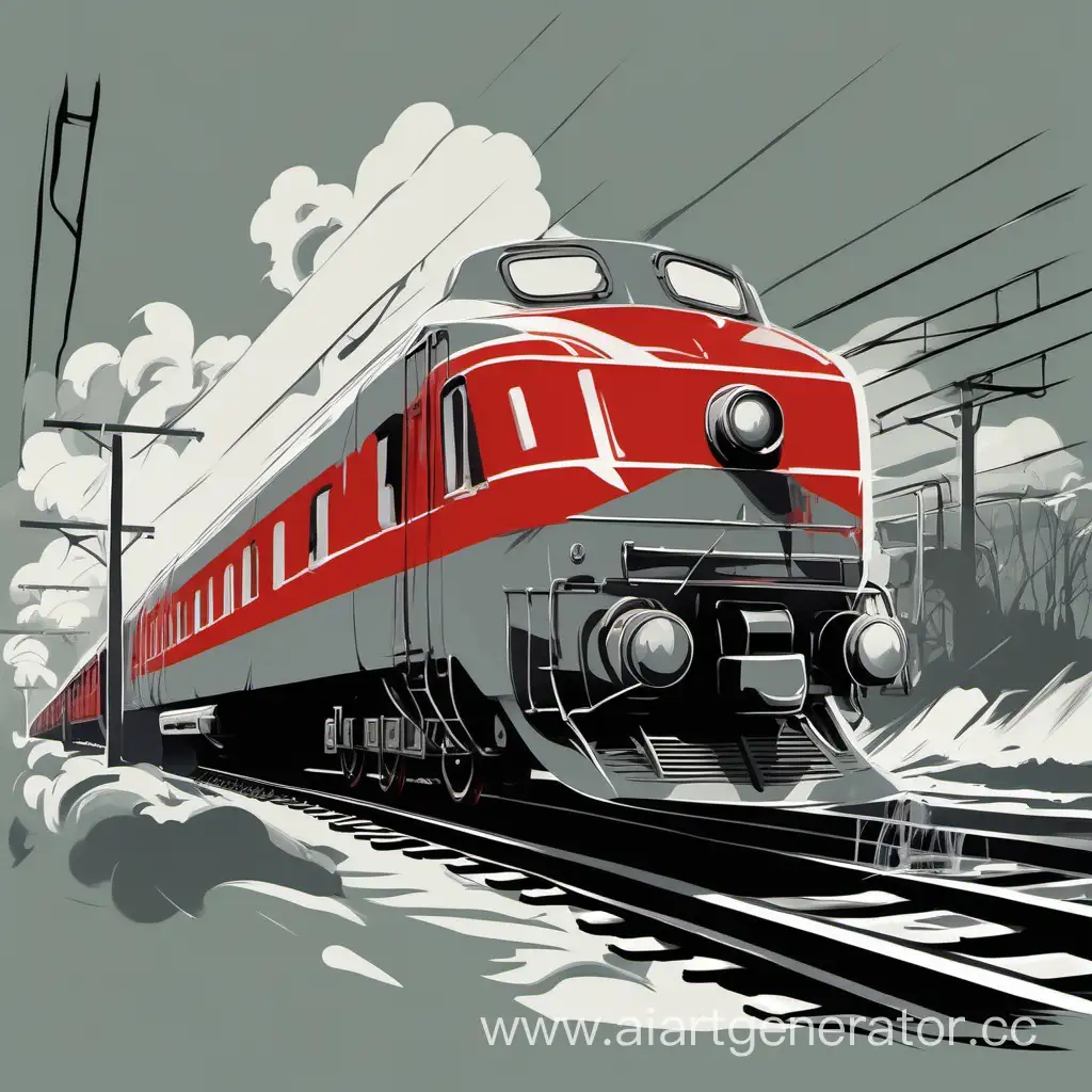 SovietInspired-Red-and-Gray-Train-Painting-Expressive-Brush-Strokes