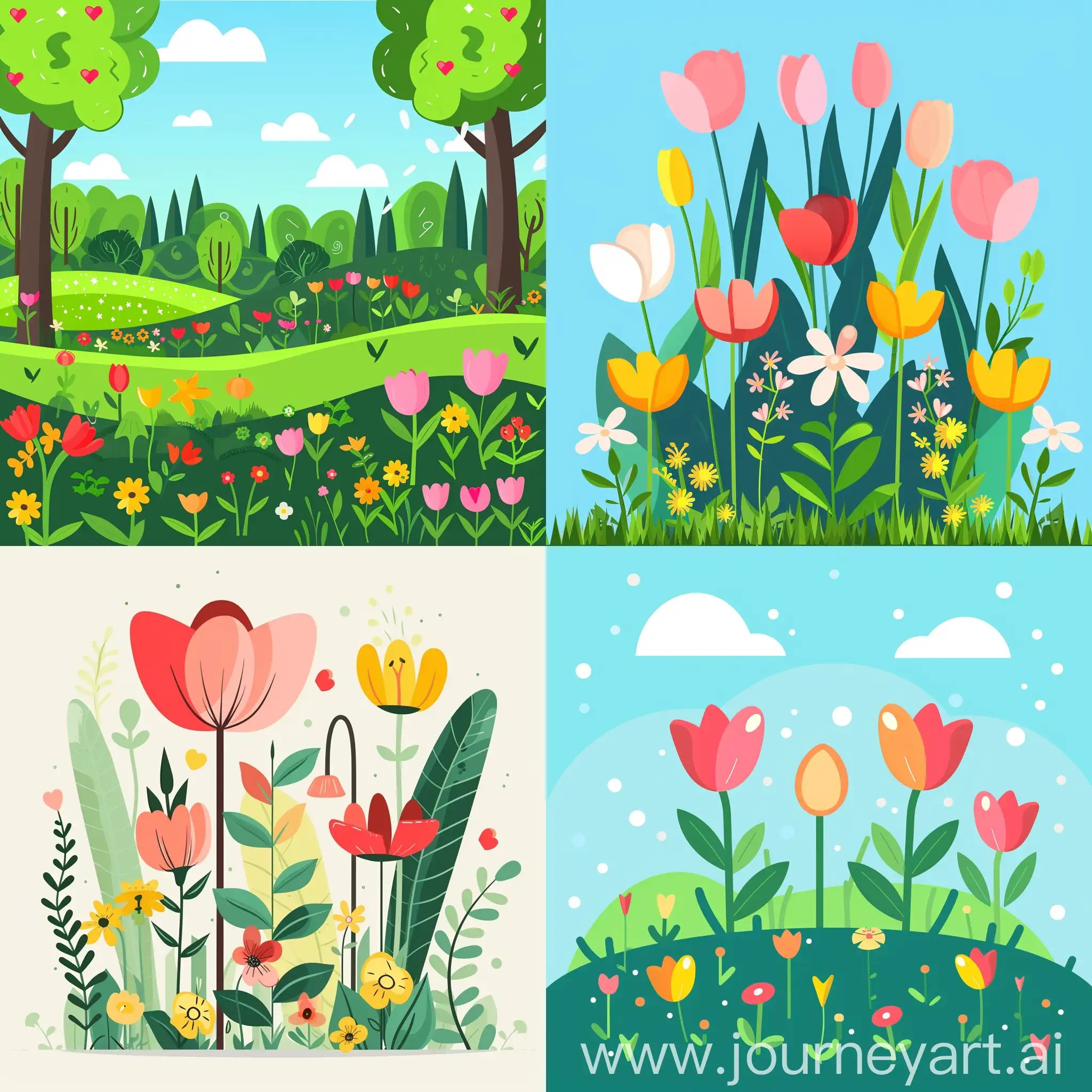 Colorful-Spring-Flowers-Illustration-in-High-Definition-Flat-Style
