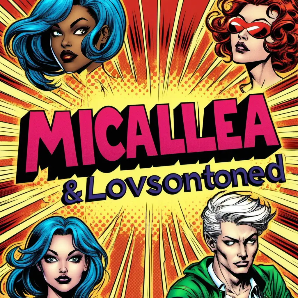 comic book cover style text that says "Michaela, Lomo & LoveStoned"
