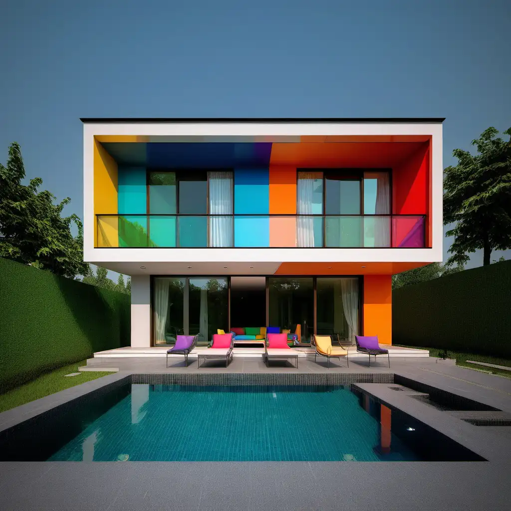 Modern colorfull simple villa