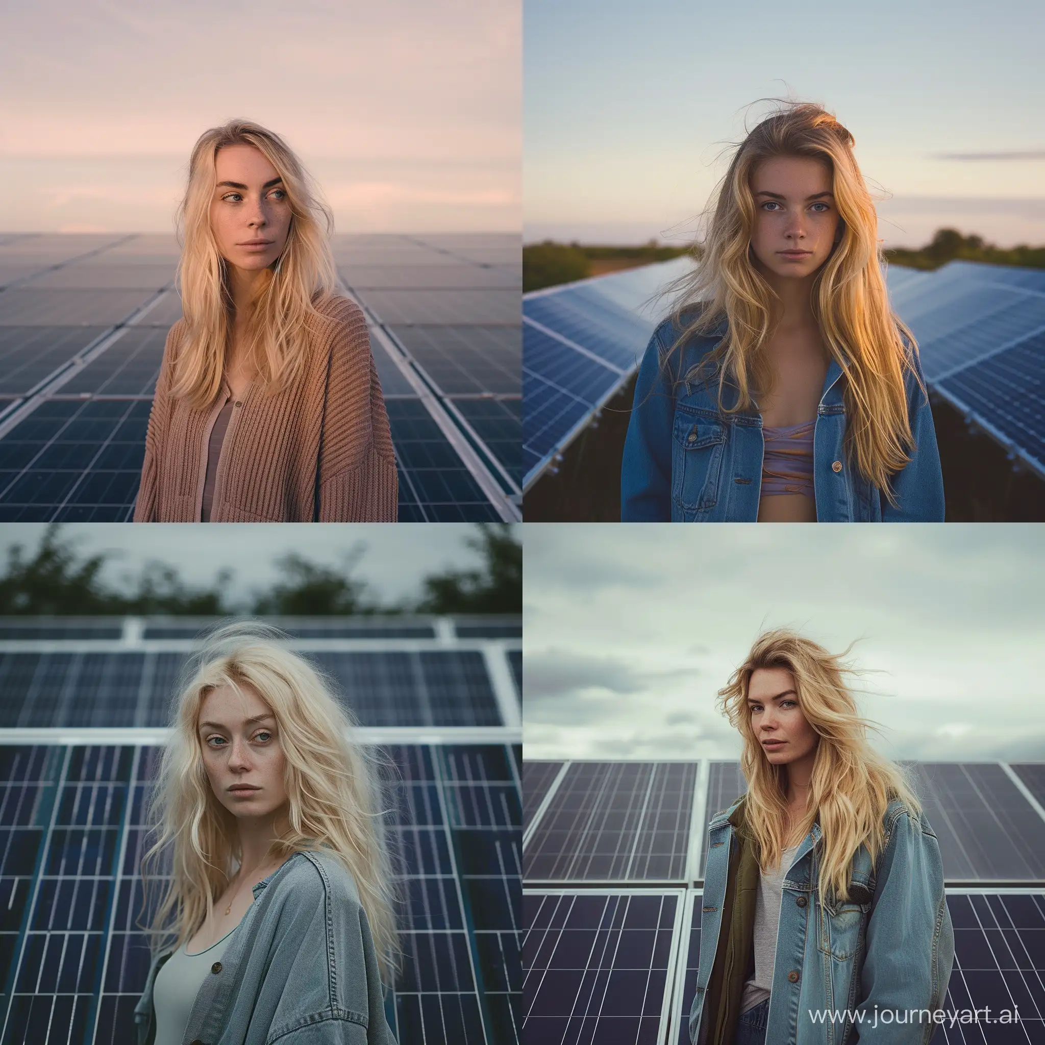 Independent-Blond-Woman-Contemplating-Solar-Panels