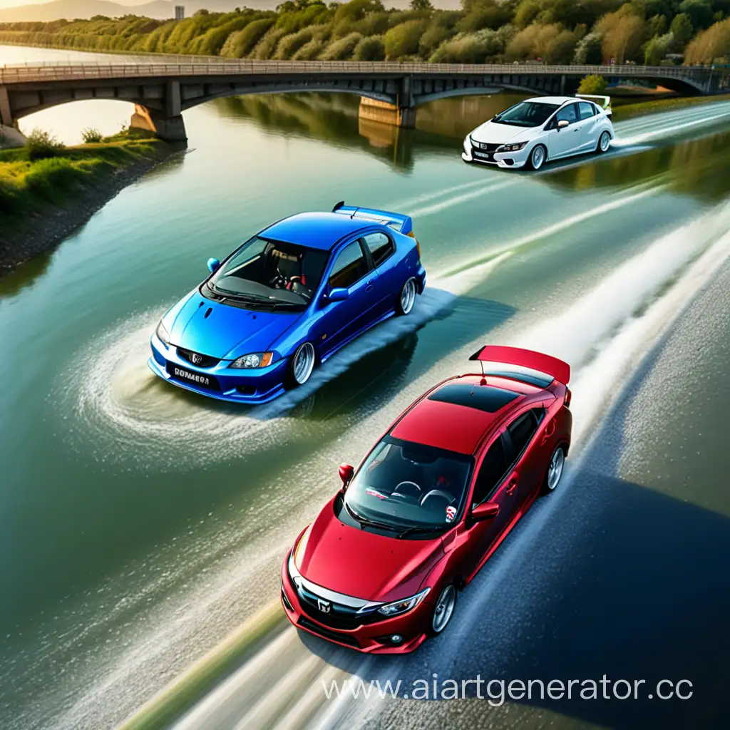 Honda-Civic-EK-and-Mazda-3-BL-Soaring-Across-the-River