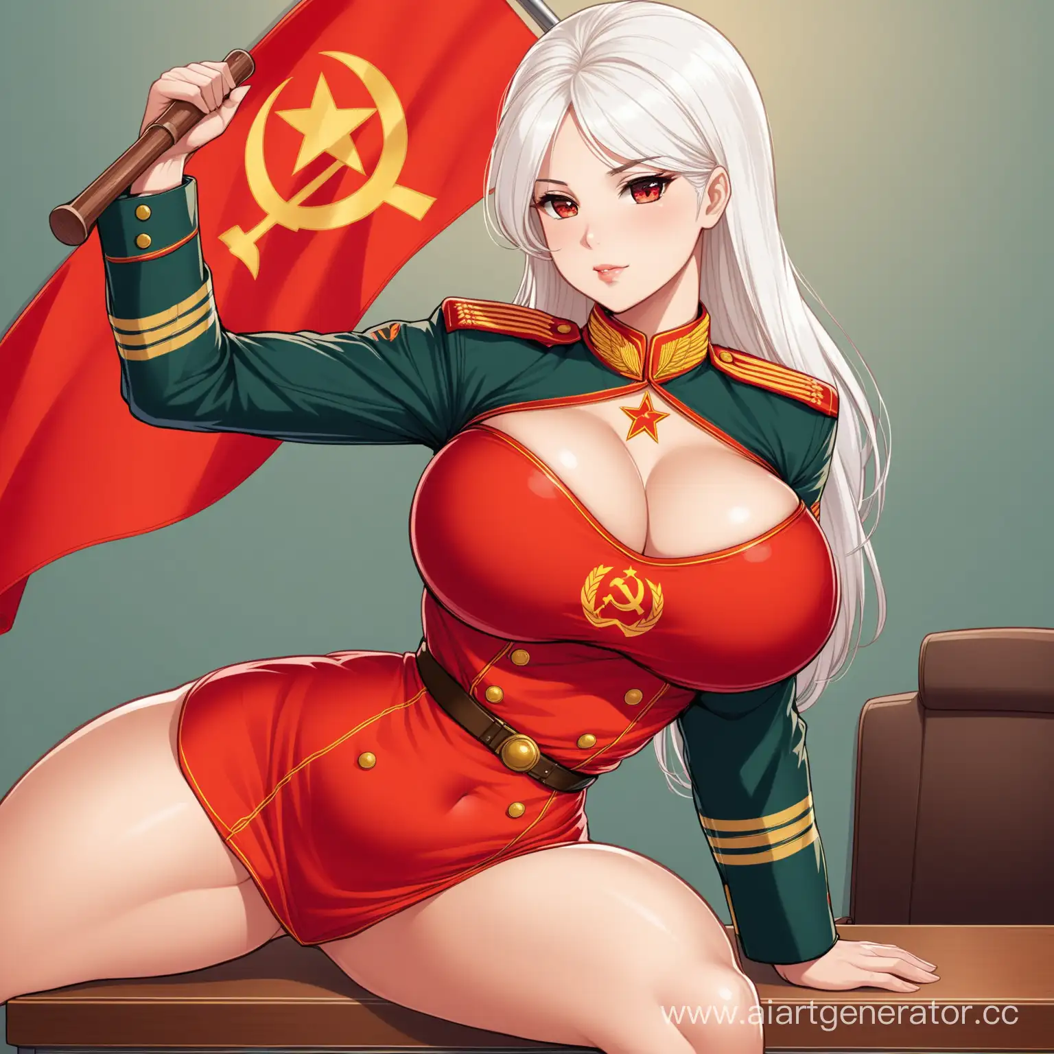Soviet-Marshal-MILF-with-Red-Eyes-and-Golden-Sickles-and-Hammers