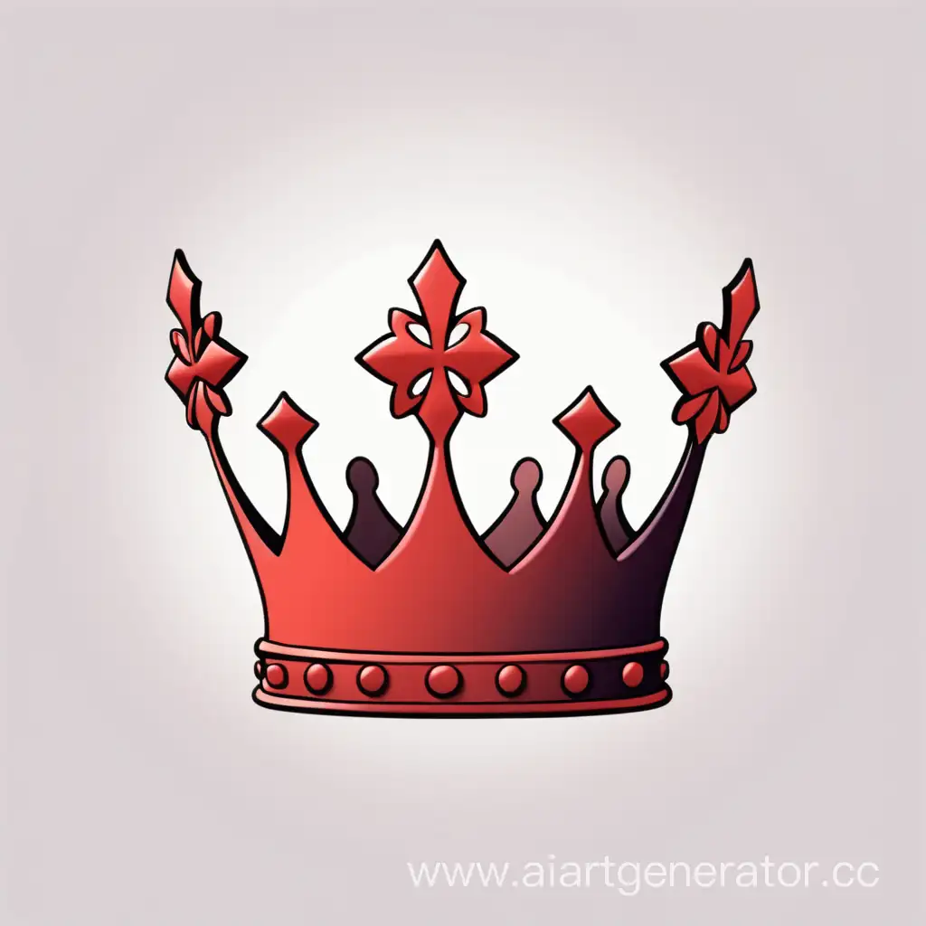 Мультяшная корона у которой цвет красно-темный градиент