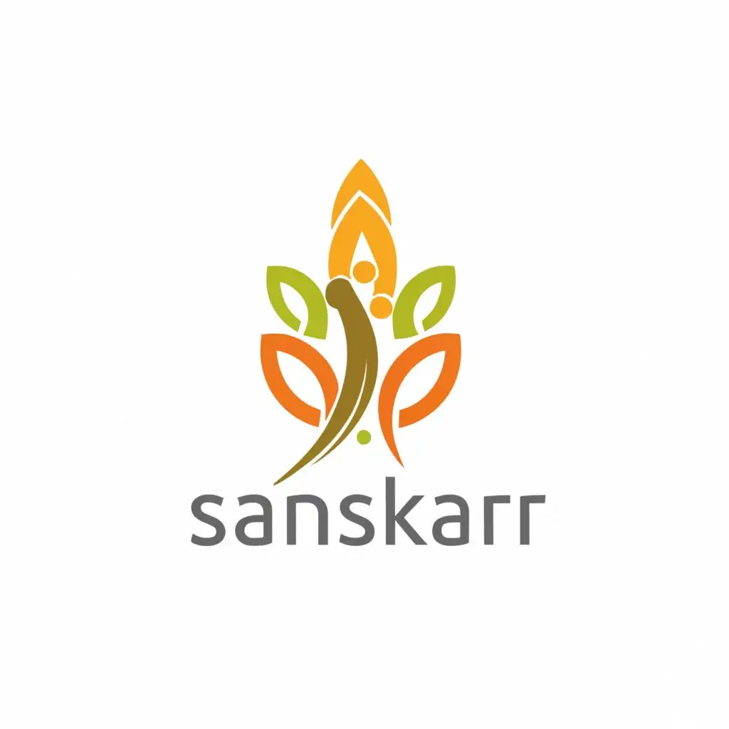 a logo design,with the text "SANSKAR", main symbol:NAMASTE,Moderate,clear background
