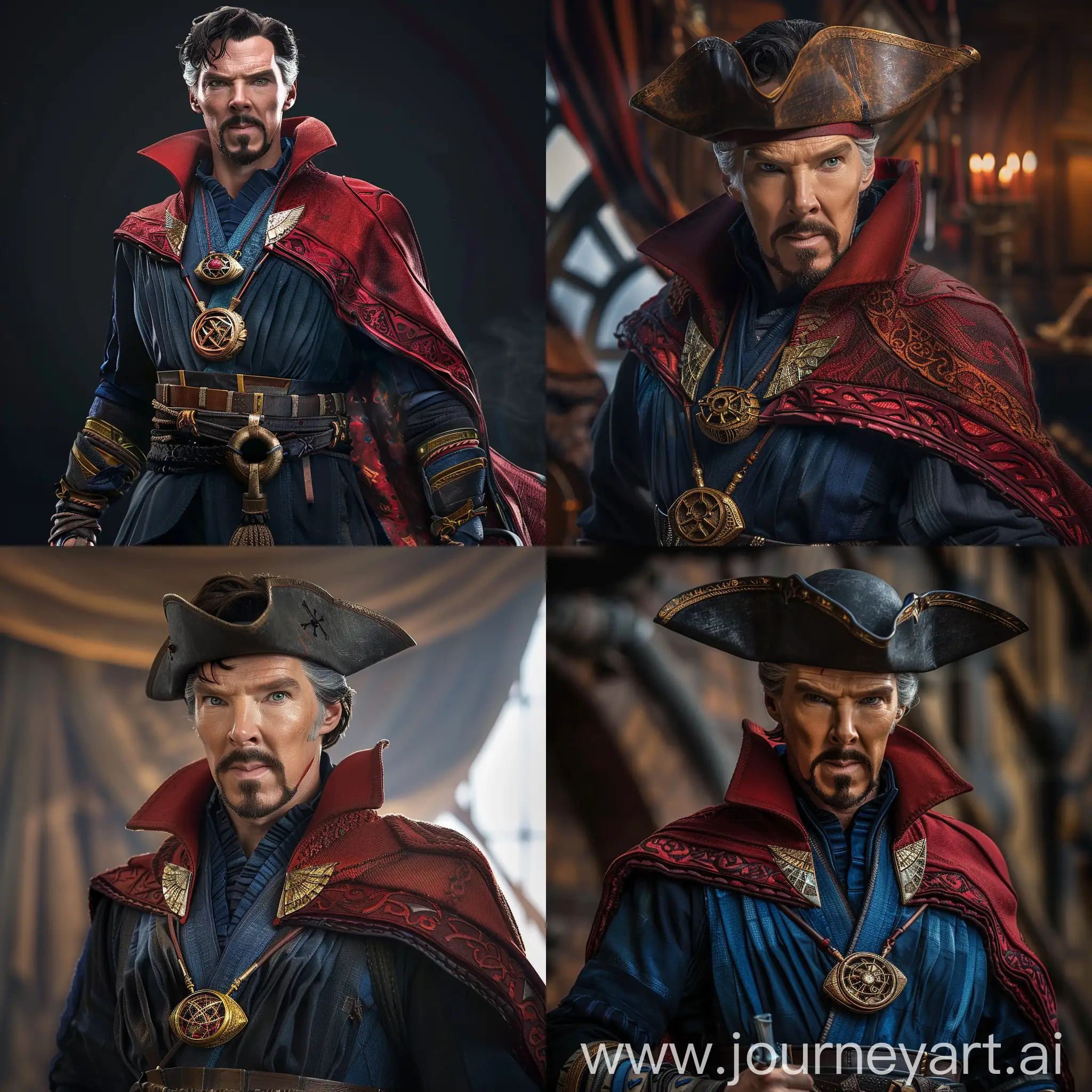 Doctor Strange, in pirate outfit