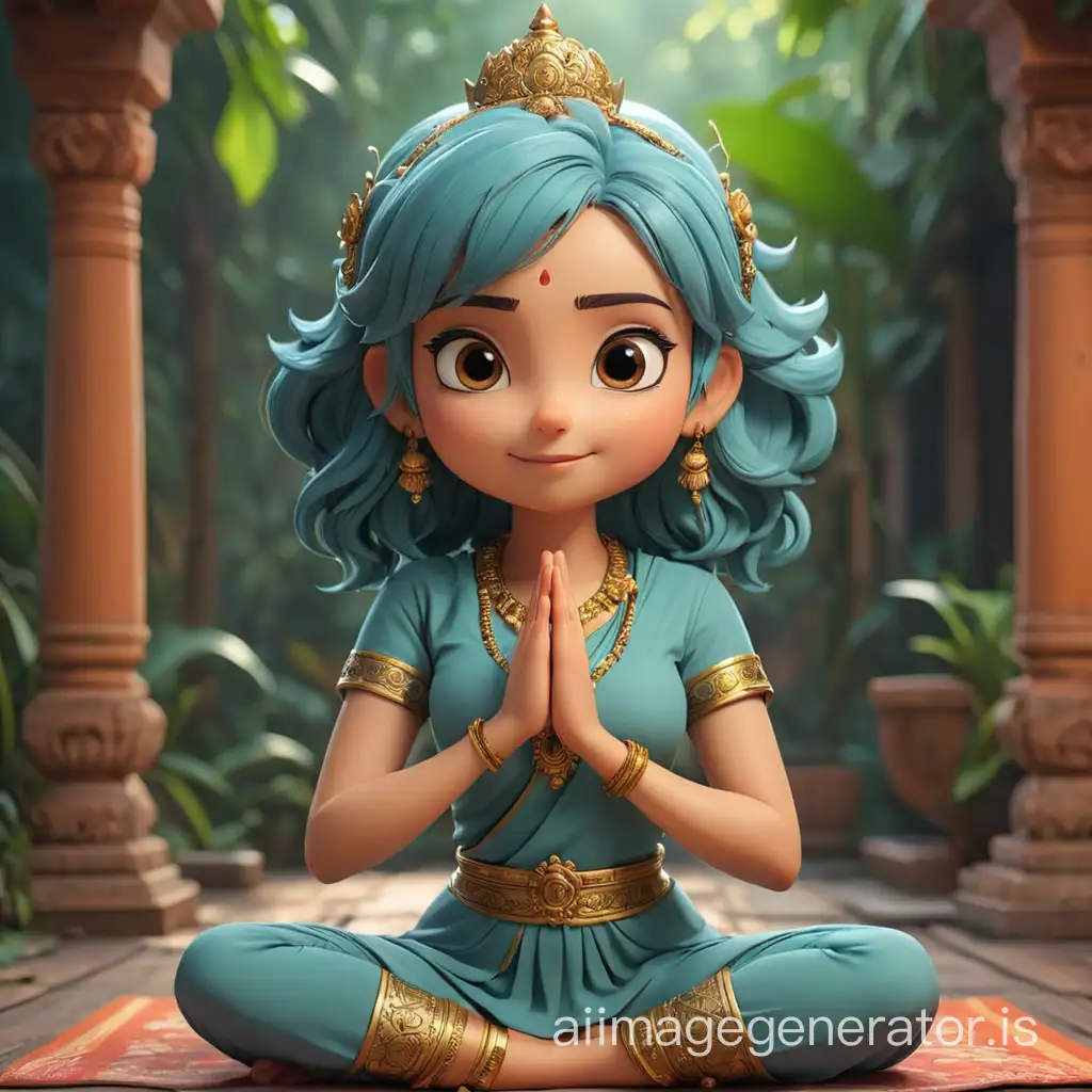 
 girl chatbot doing namaste