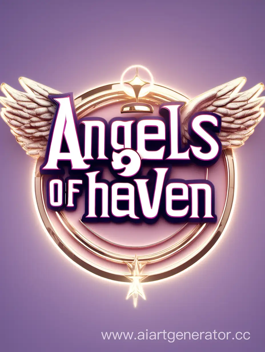 логотип для женской k-pop группы, angels of heaven,4k ,логотип