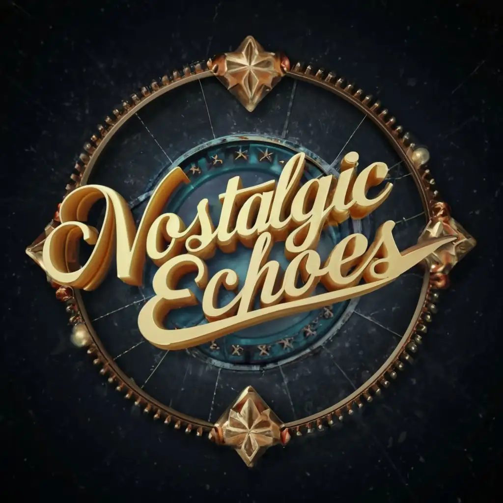 logo, 3d, with the text "Nostalgic Echoes", typography, be used in Entertainment industry