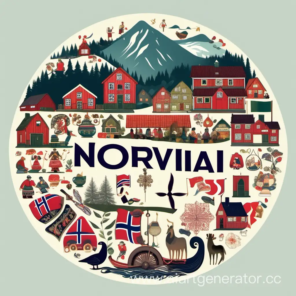 Сгенирируй картинку обобщающую культуру норвегии