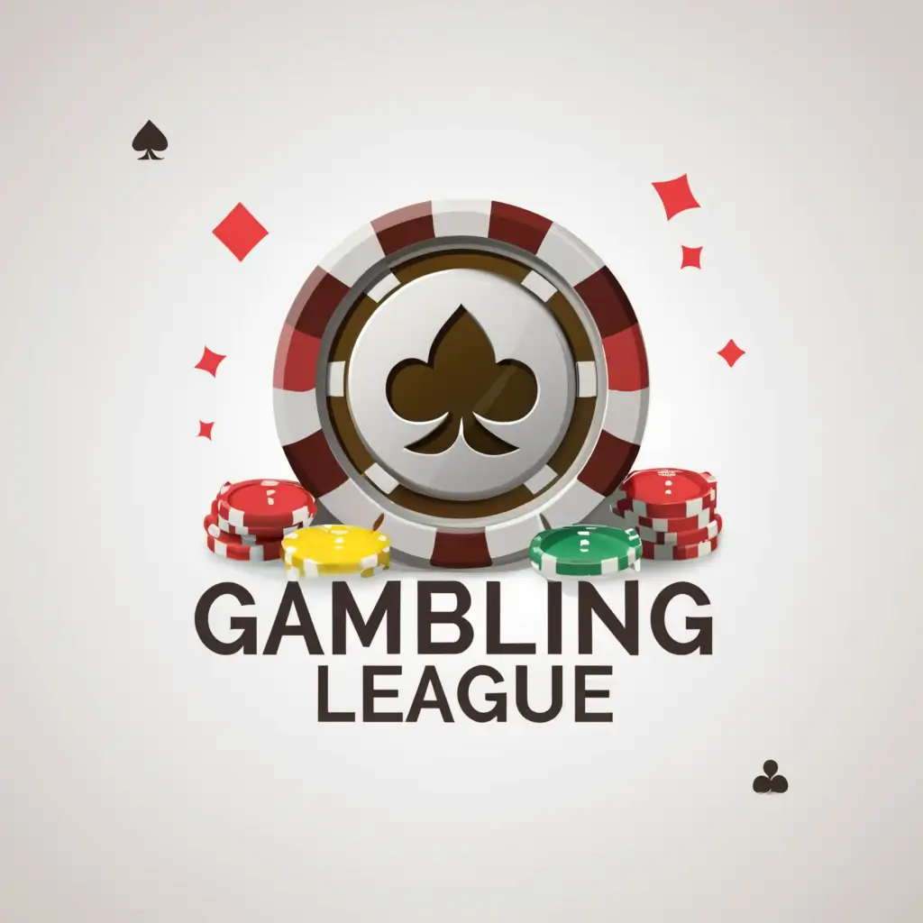 LOGO-Design-For-Gambling-League-Classic-Casino-Chip-Emblem-on-Clean-Background