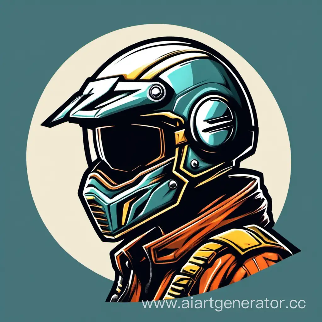 Vintage-Gaming-Character-with-Moto-Helmet-2D-Graphics