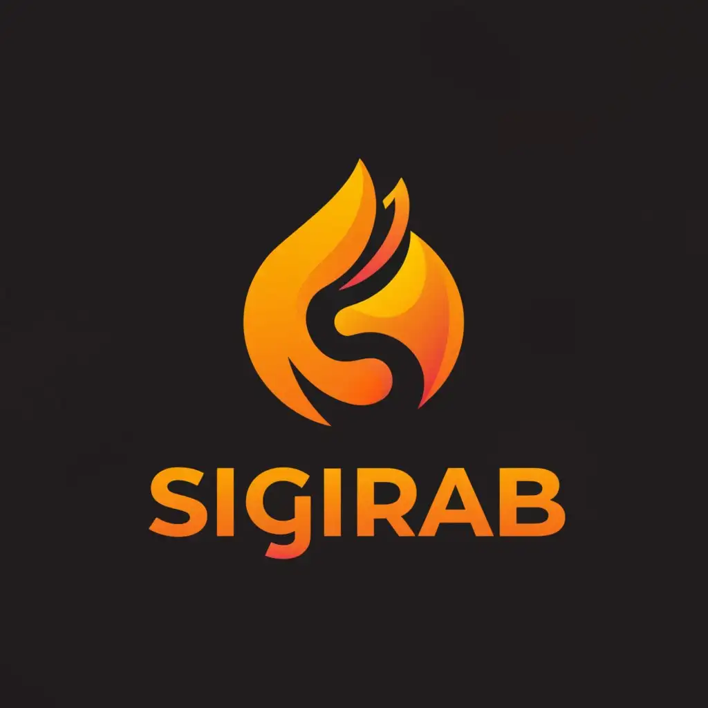 a logo design,with the text "Sigrab", main symbol:quill and flame,Moderate,clear background